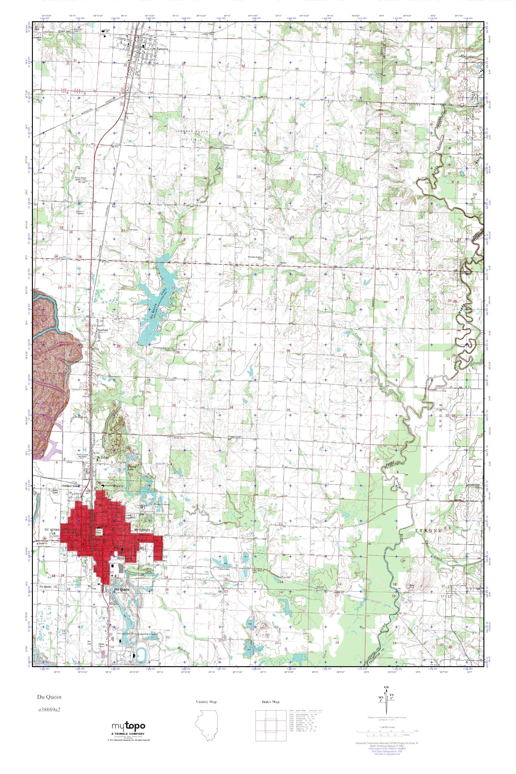 MyTopo Du Quoin, Illinois USGS Quad Topo Map