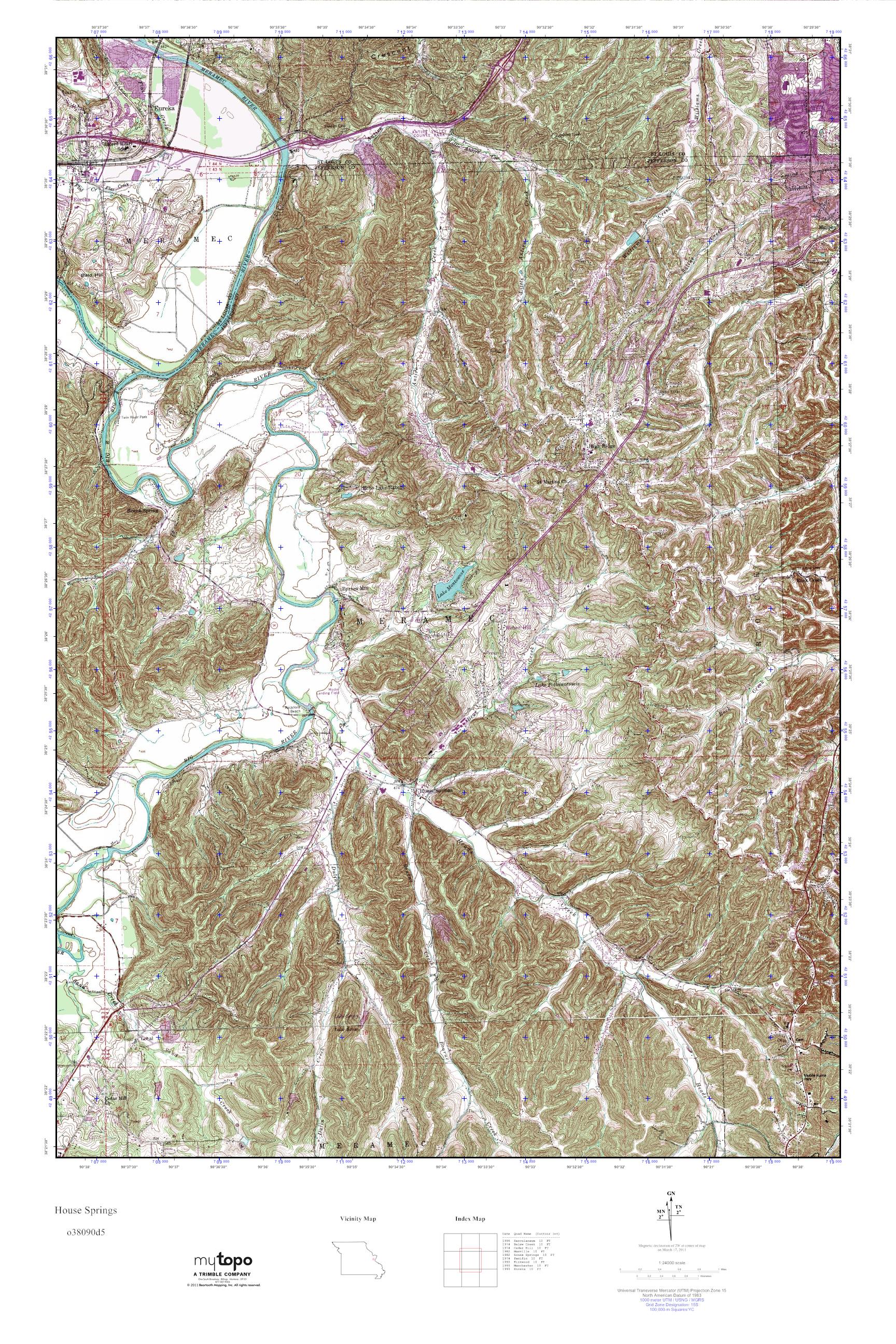MyTopo House Springs, Missouri USGS Quad Topo Map
