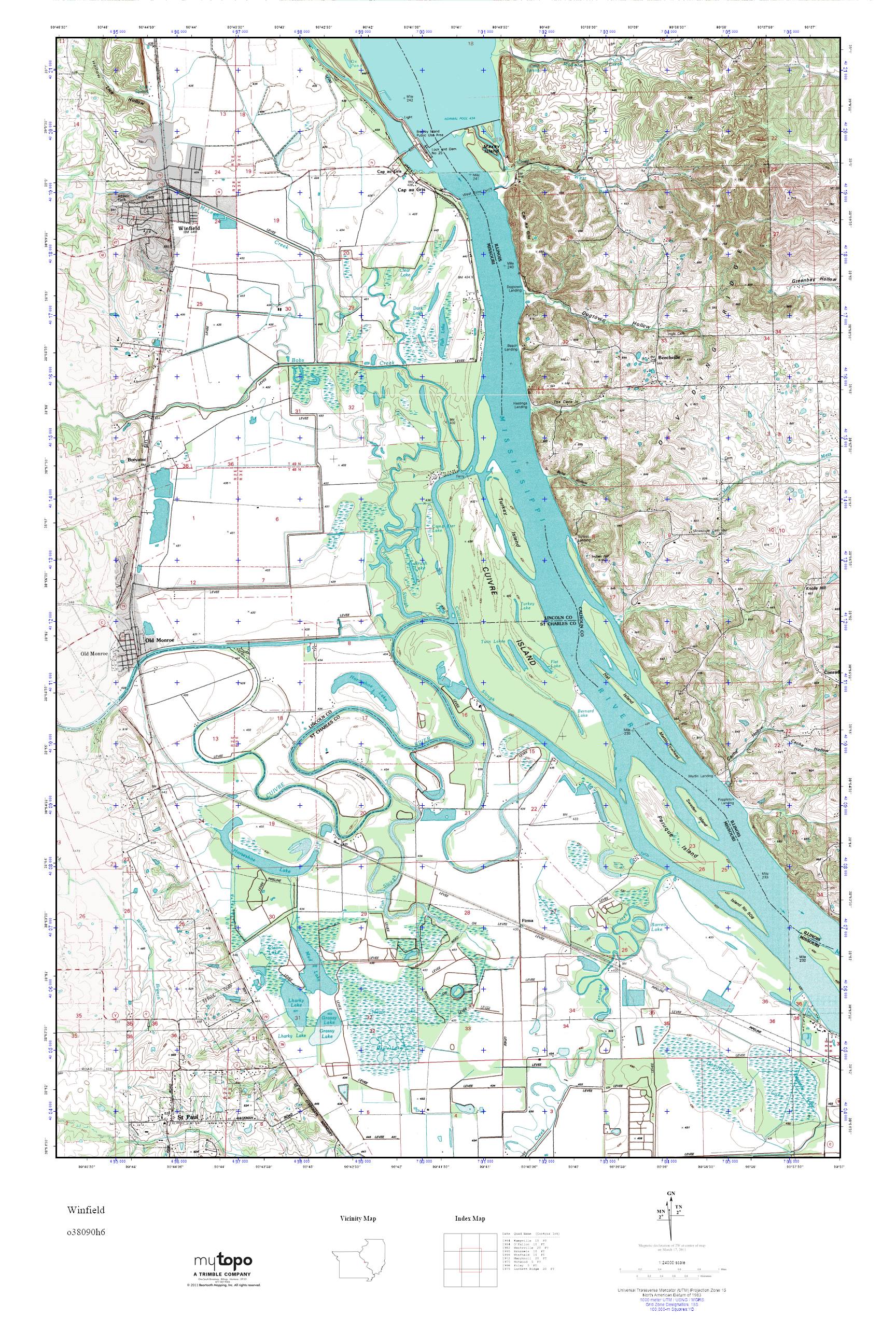 MyTopo Winfield, Missouri USGS Quad Topo Map