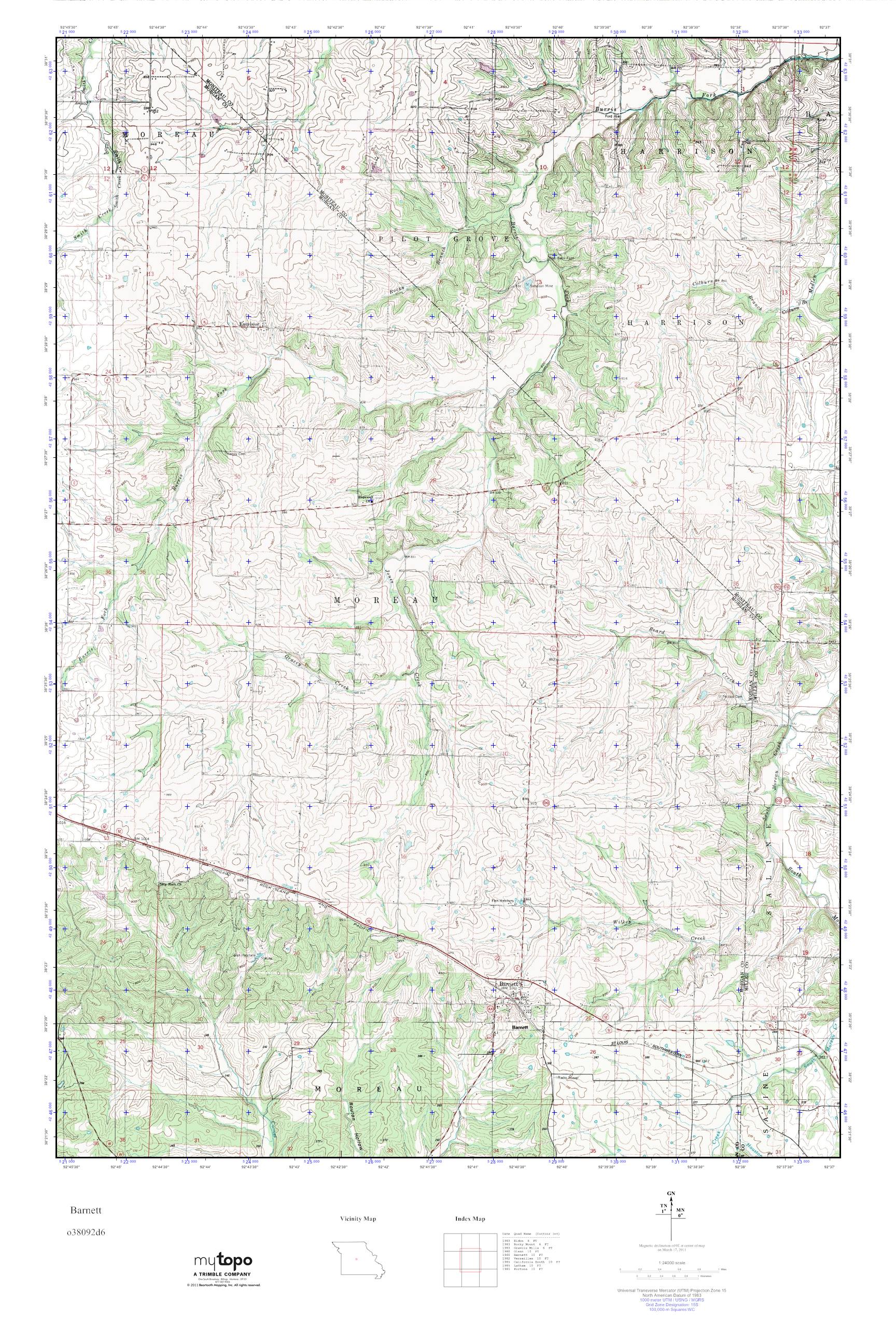 MyTopo Missouri USGS Quad Topo Map