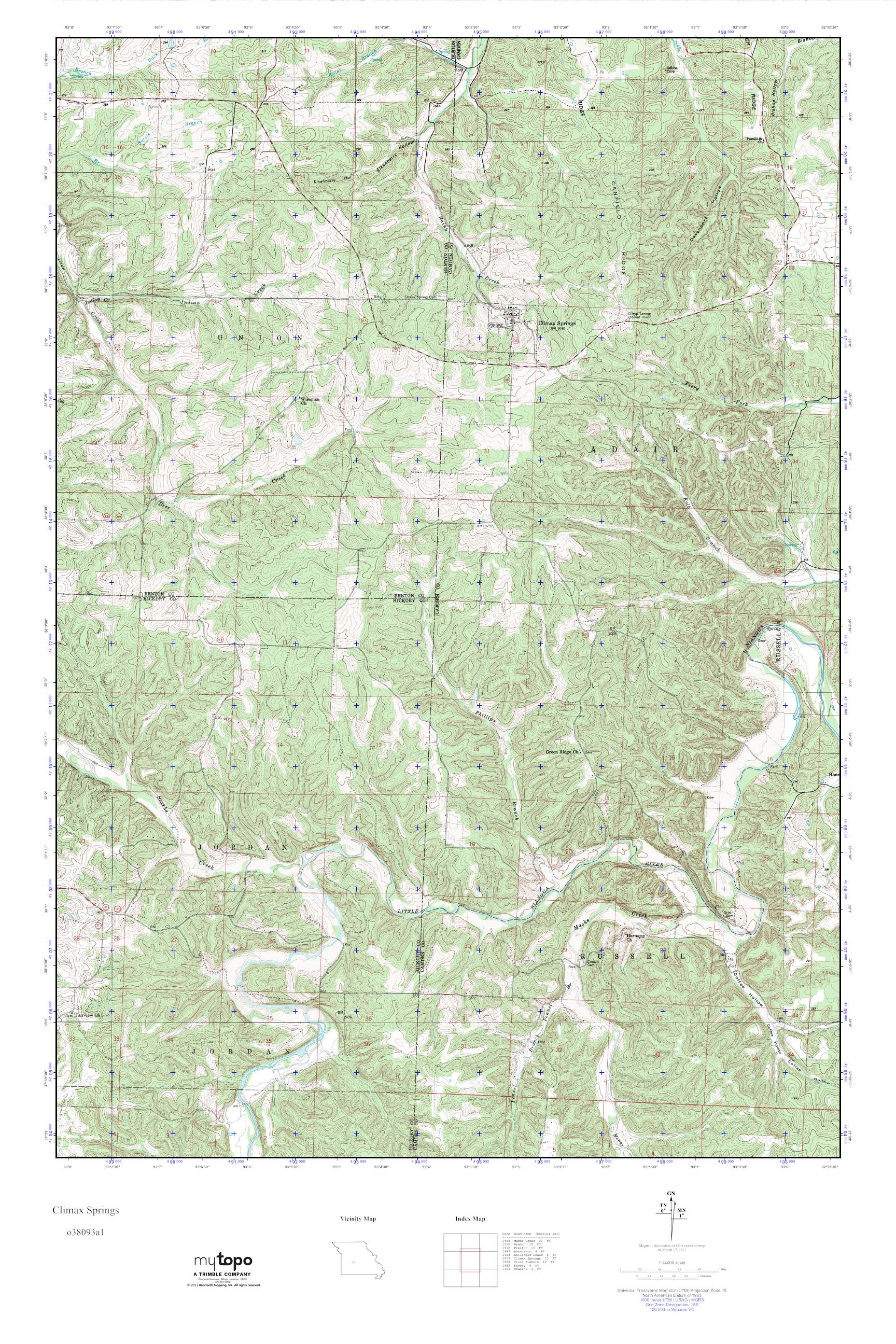 MyTopo Climax Springs, Missouri USGS Quad Topo Map