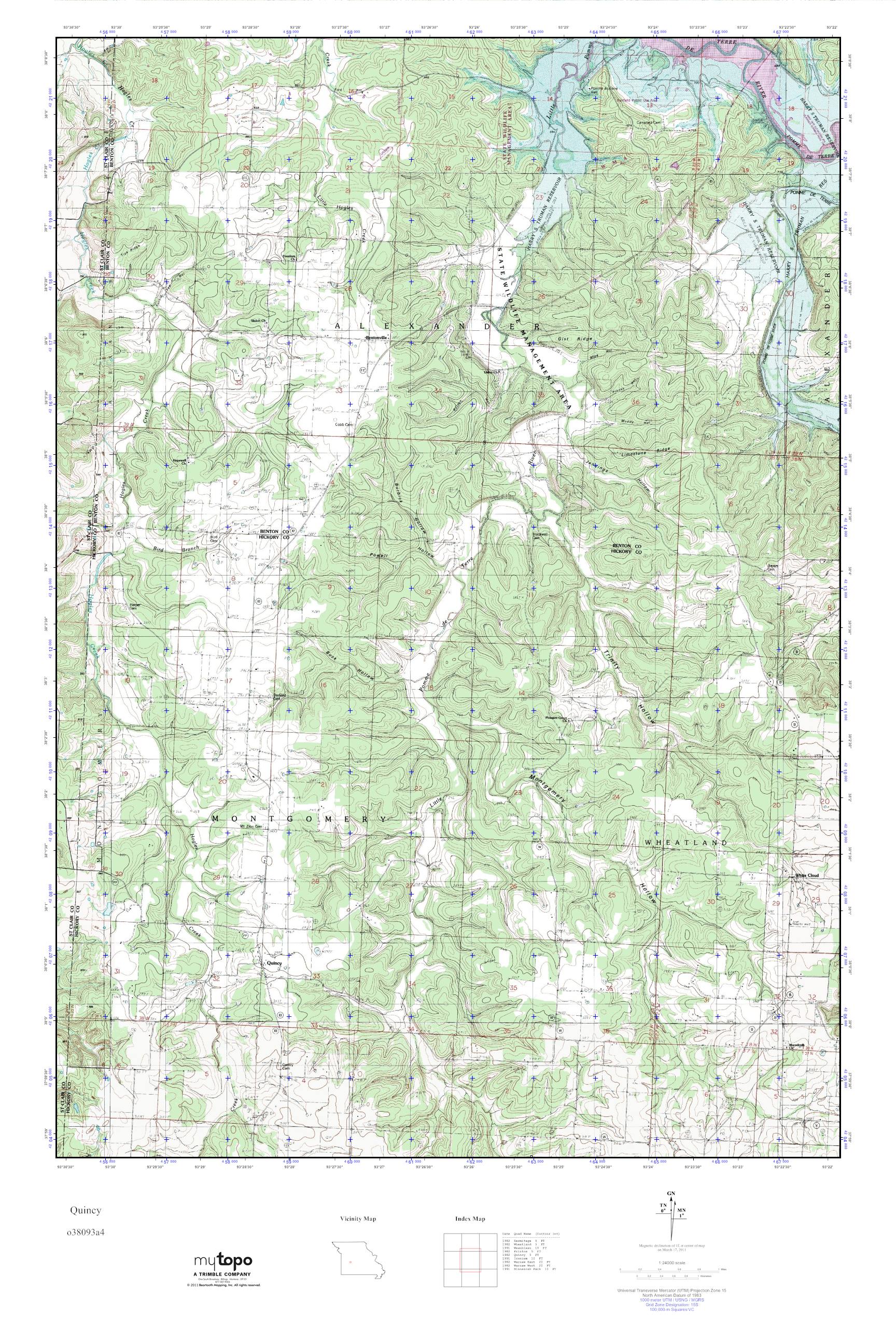 MyTopo Quincy, Missouri USGS Quad Topo Map