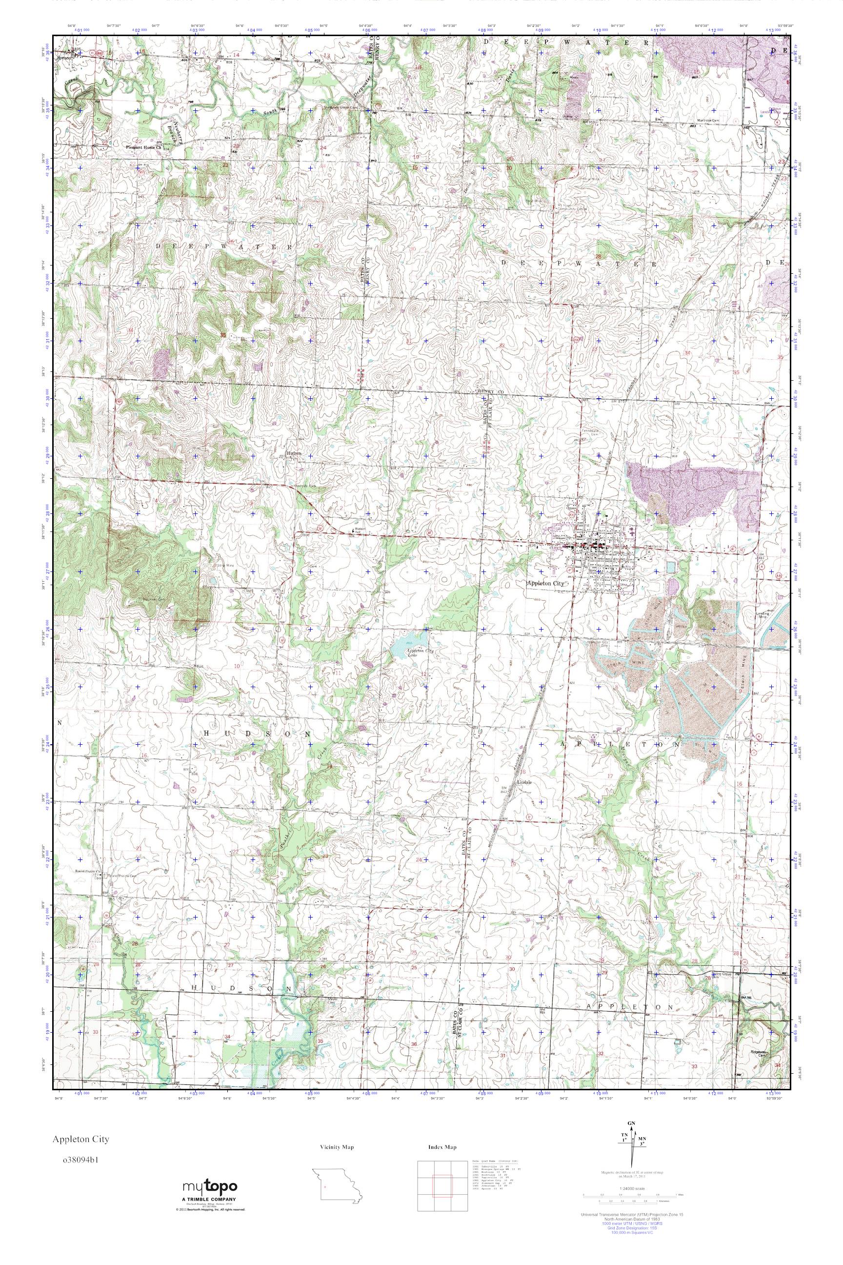 MyTopo Appleton City, Missouri USGS Quad Topo Map