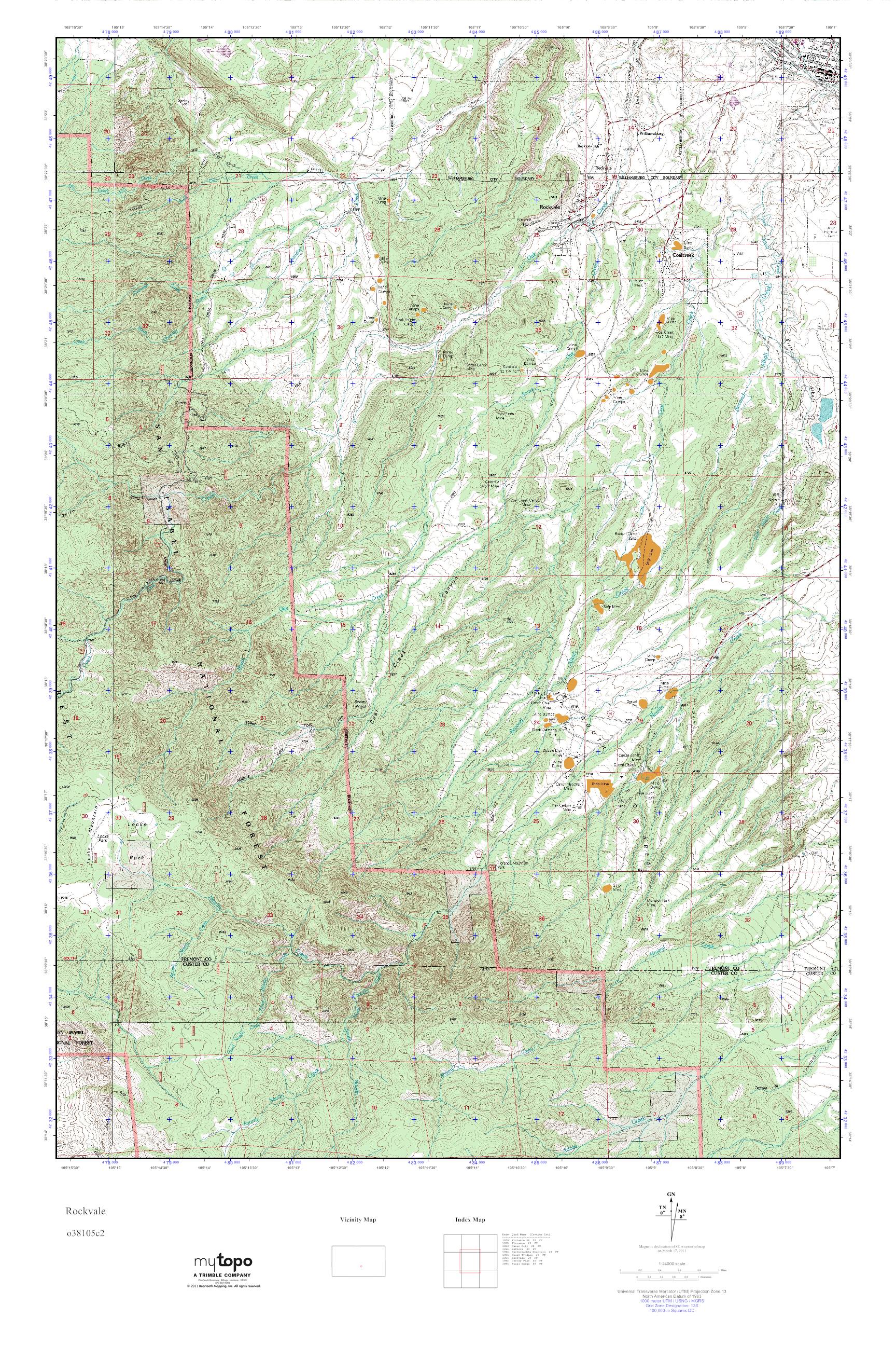 MyTopo Rockvale, Colorado USGS Quad Topo Map