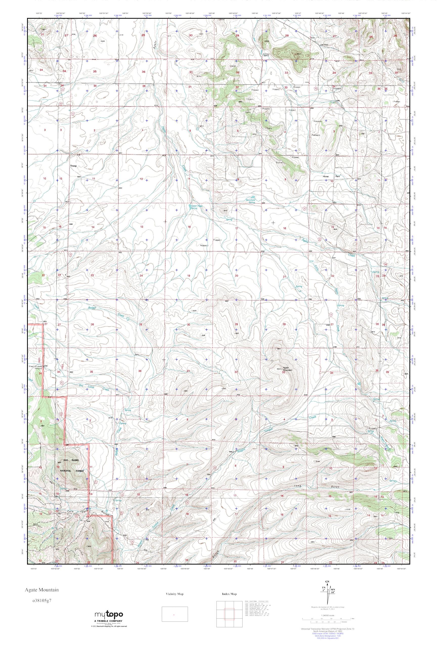MyTopo Agate Mountain, Colorado USGS Quad Topo Map