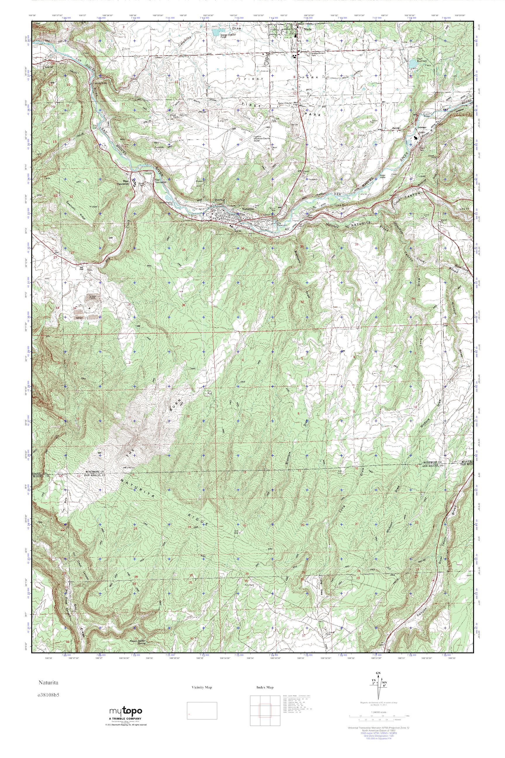 MyTopo Naturita, Colorado USGS Quad Topo Map
