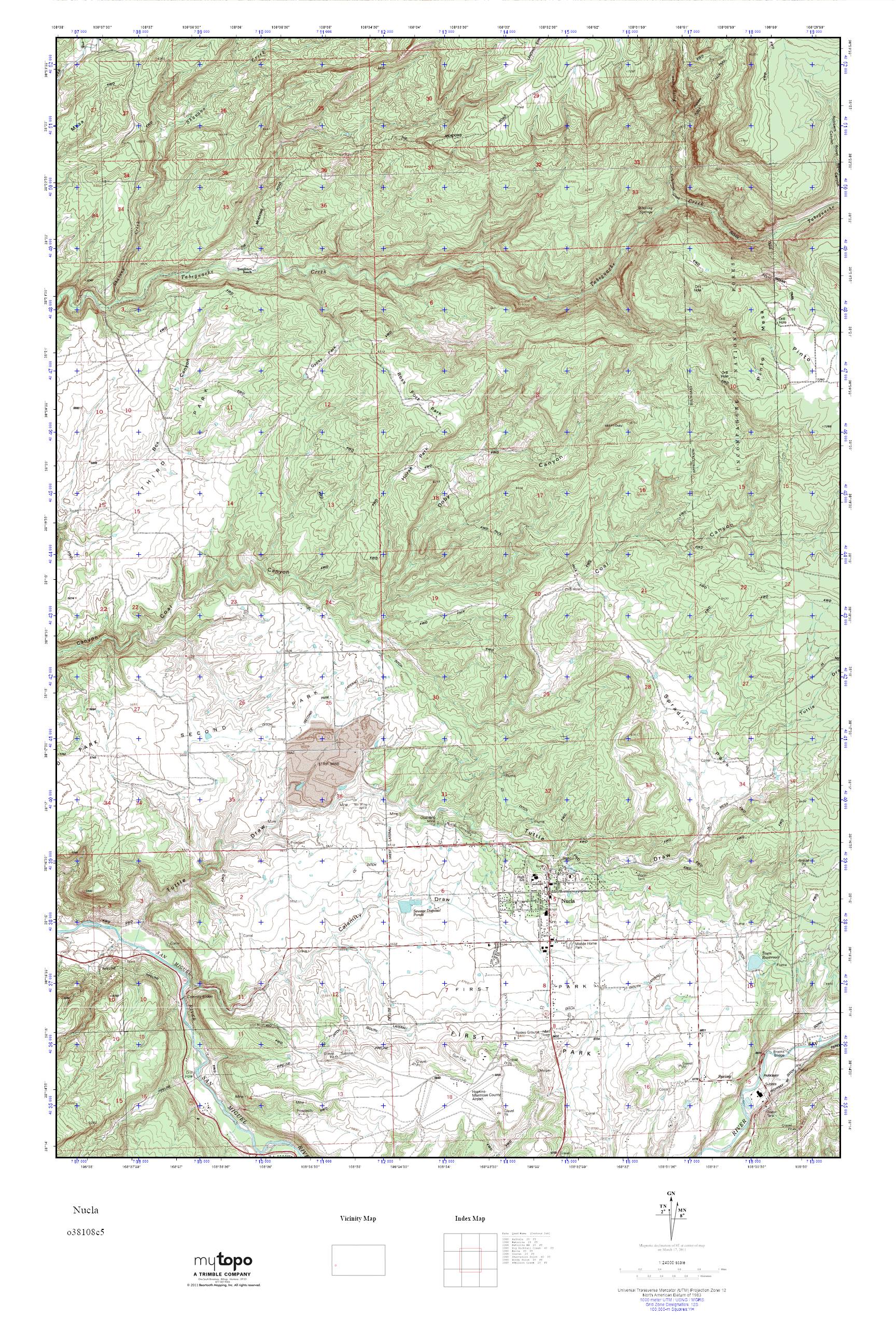 MyTopo Nucla, Colorado USGS Quad Topo Map