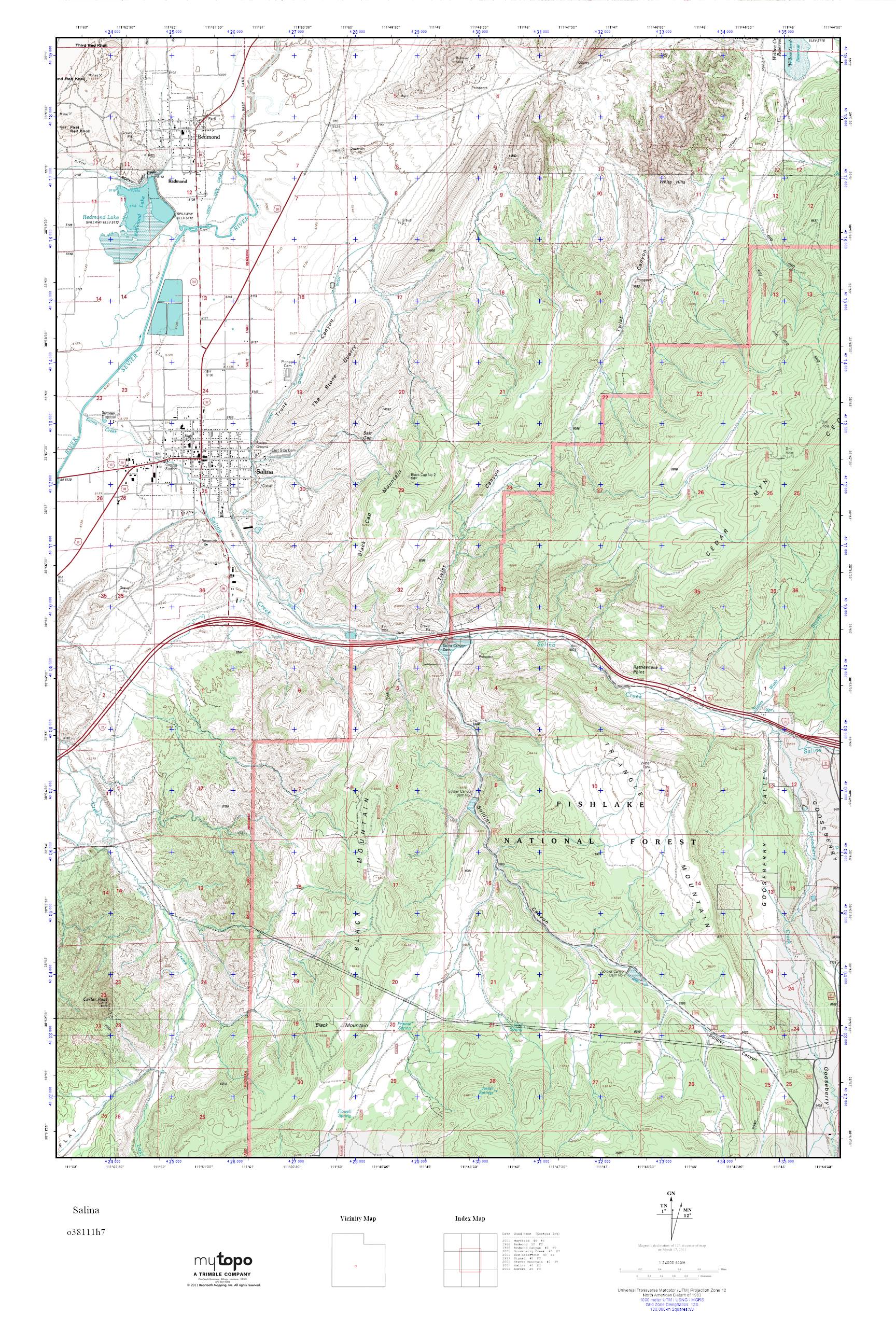 MyTopo Salina, Utah USGS Quad Topo Map