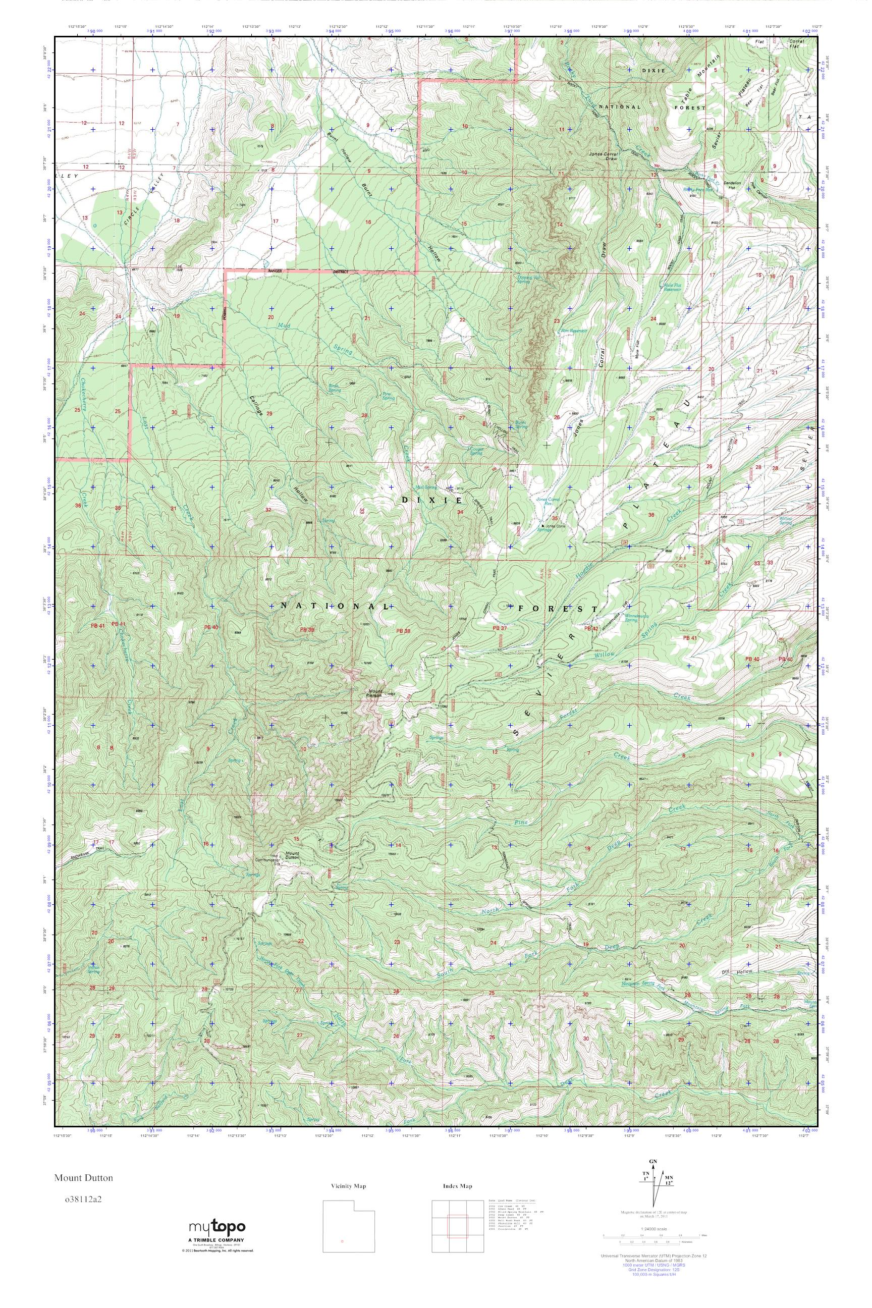 MyTopo Mount Dutton Utah USGS - O38112a2
