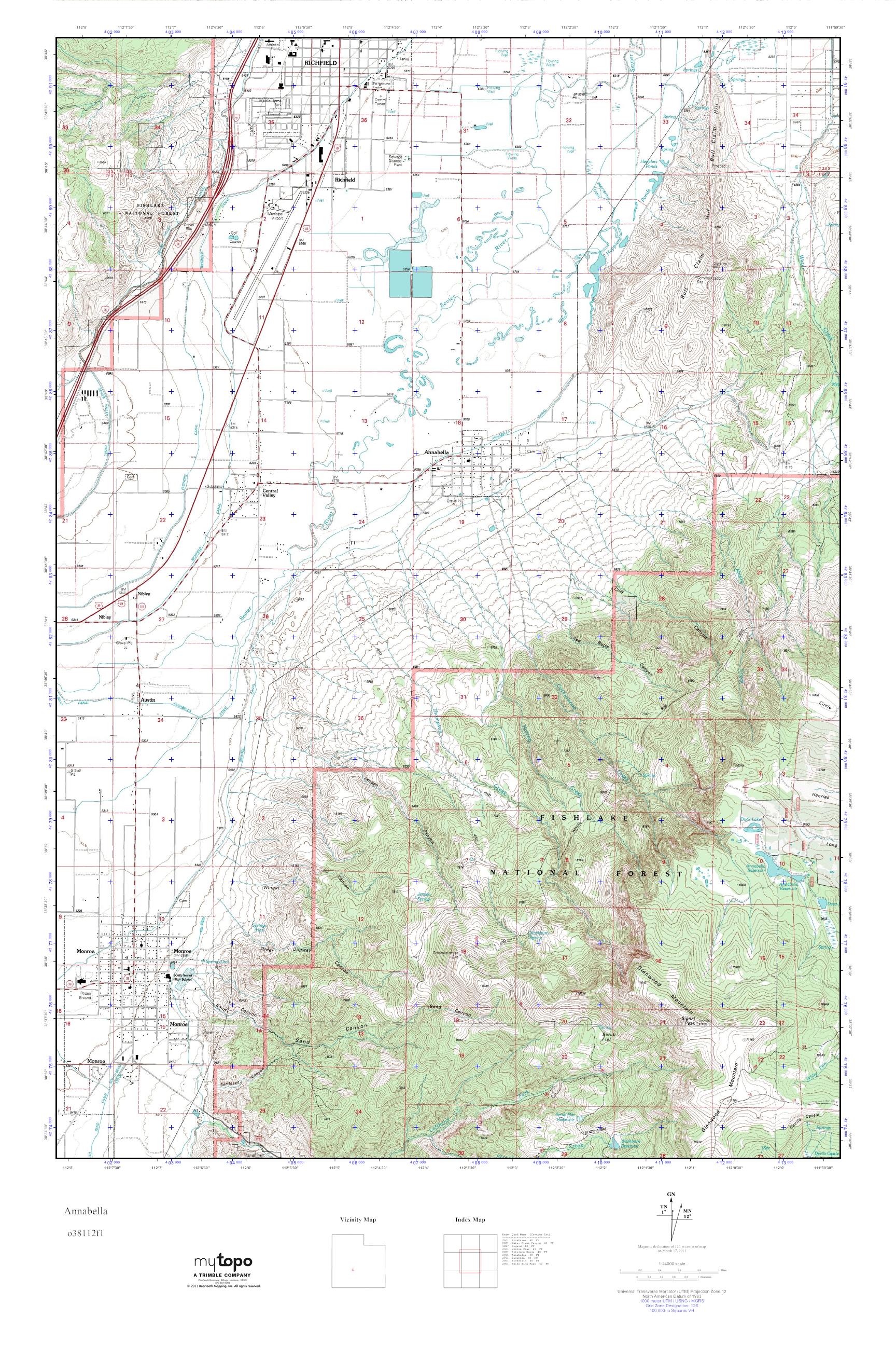 MyTopo Annabella, Utah USGS Quad Topo Map
