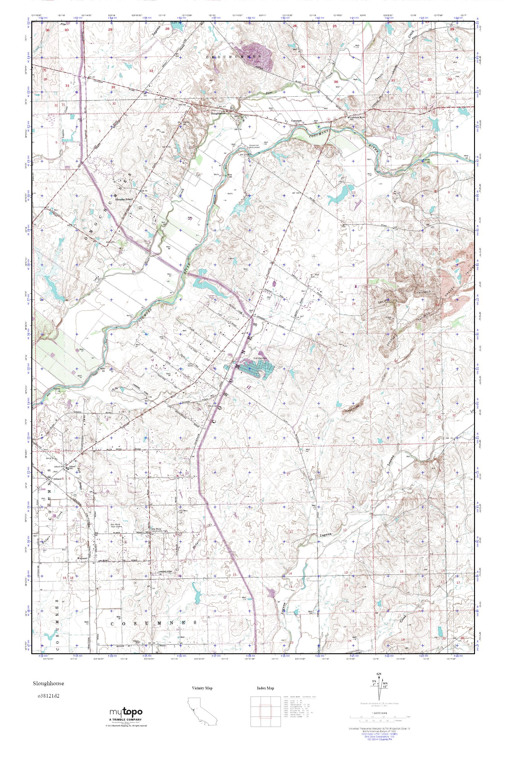 MyTopo Sloughhouse, California USGS Quad Topo Map