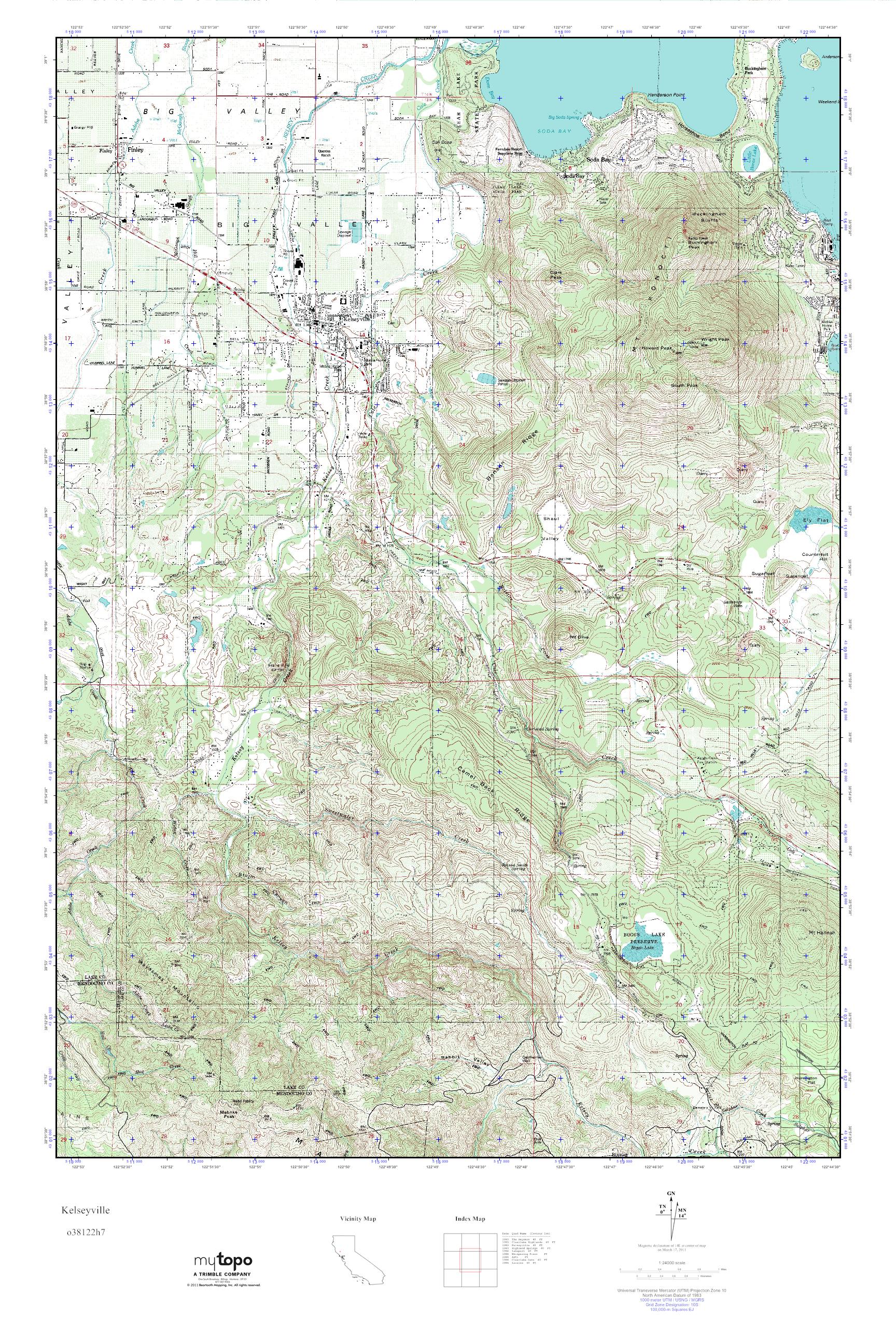 MyTopo Kelseyville, California USGS Quad Topo Map
