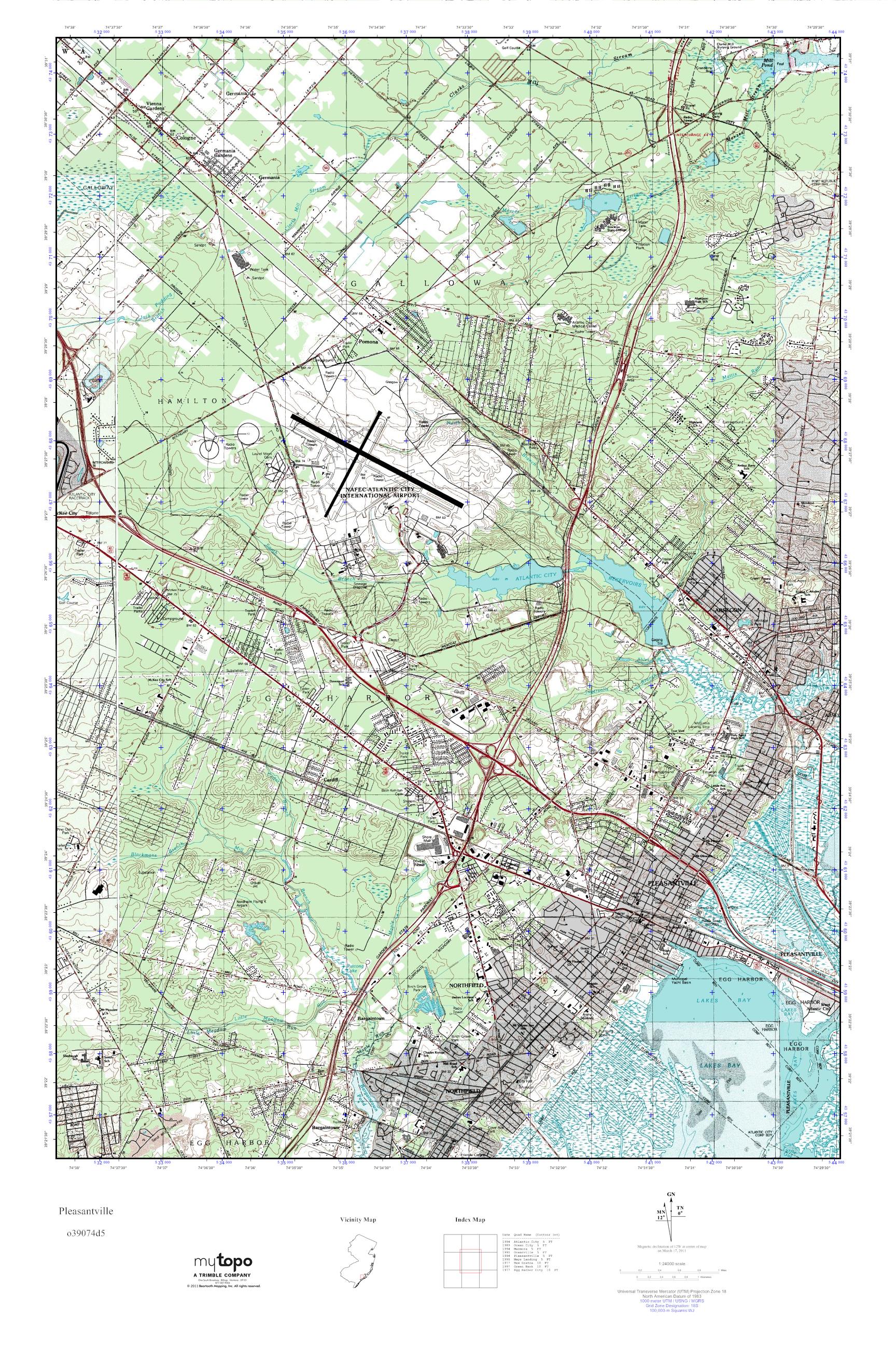 MyTopo Pleasantville, New Jersey USGS Quad Topo Map