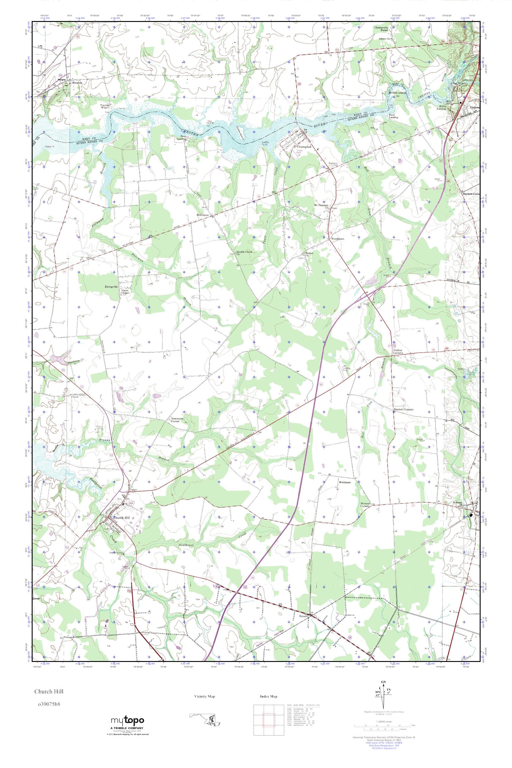 MyTopo Church Hill, Maryland USGS Quad Topo Map