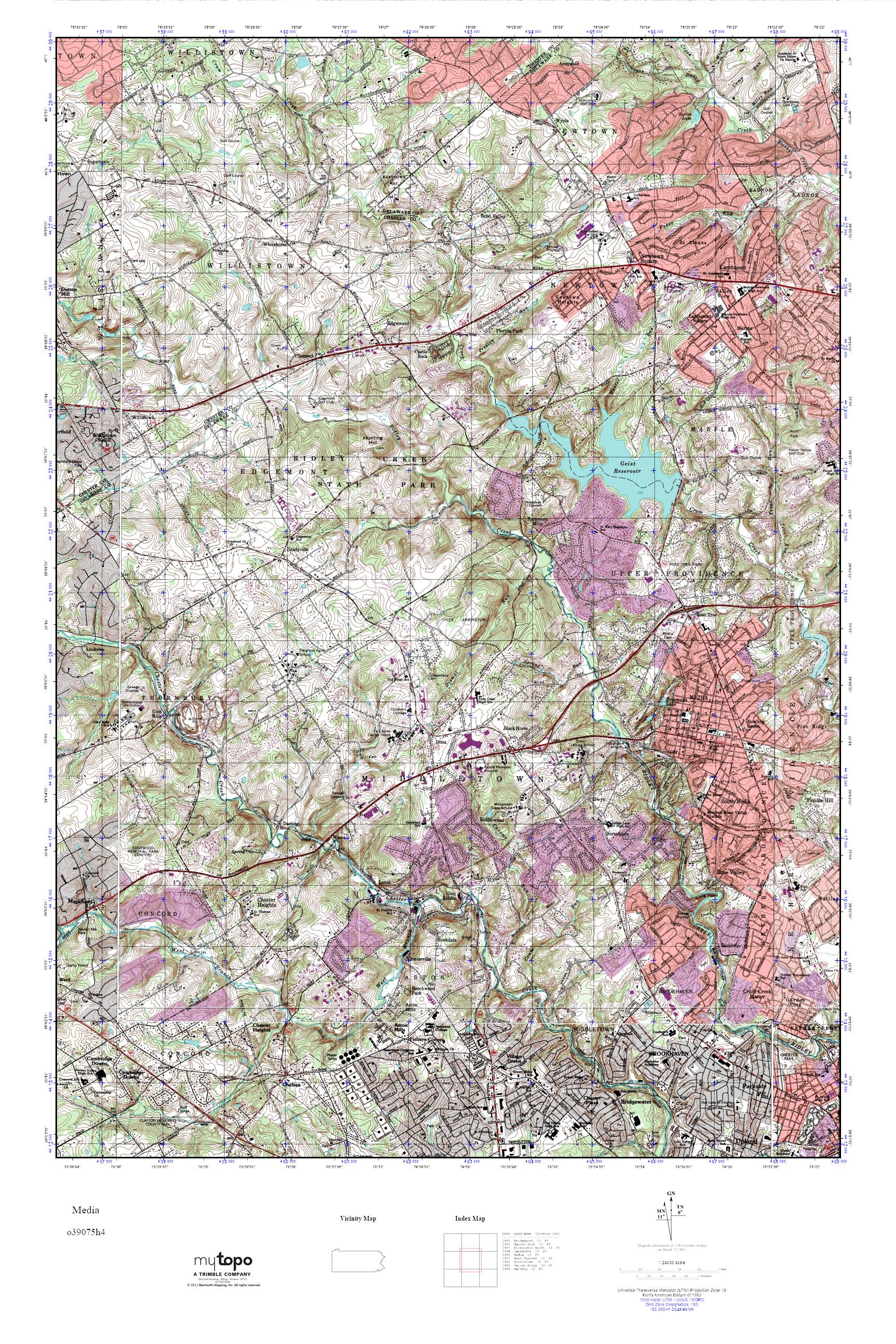 MyTopo Media, Pennsylvania USGS Quad Topo Map
