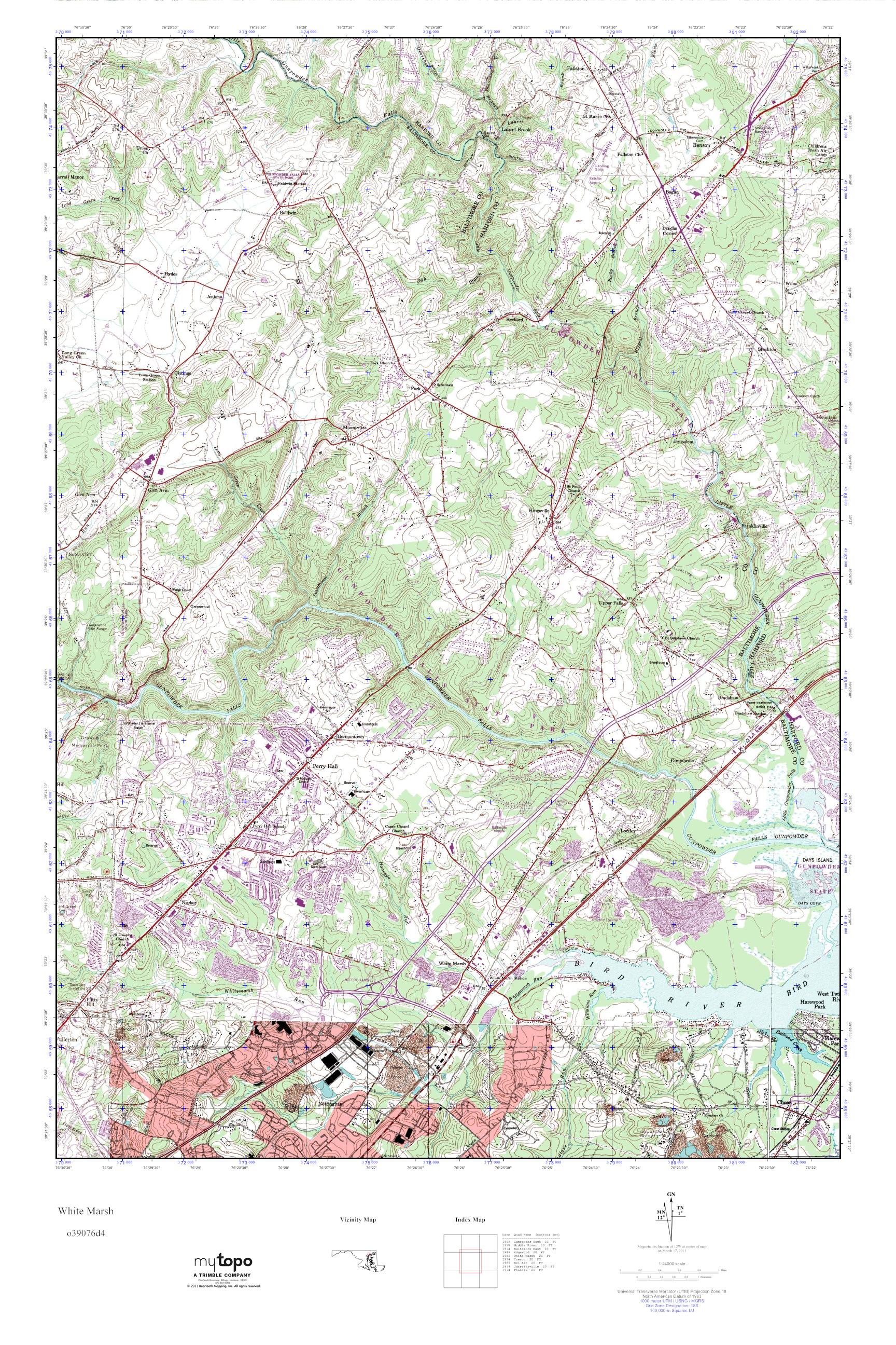 MyTopo White Marsh, Maryland USGS Quad Topo Map