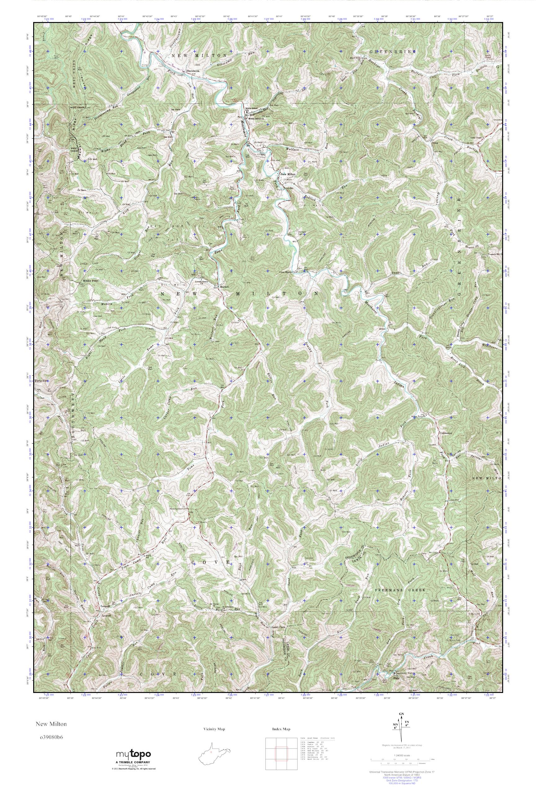 MyTopo New Milton, West Virginia USGS Quad Topo Map
