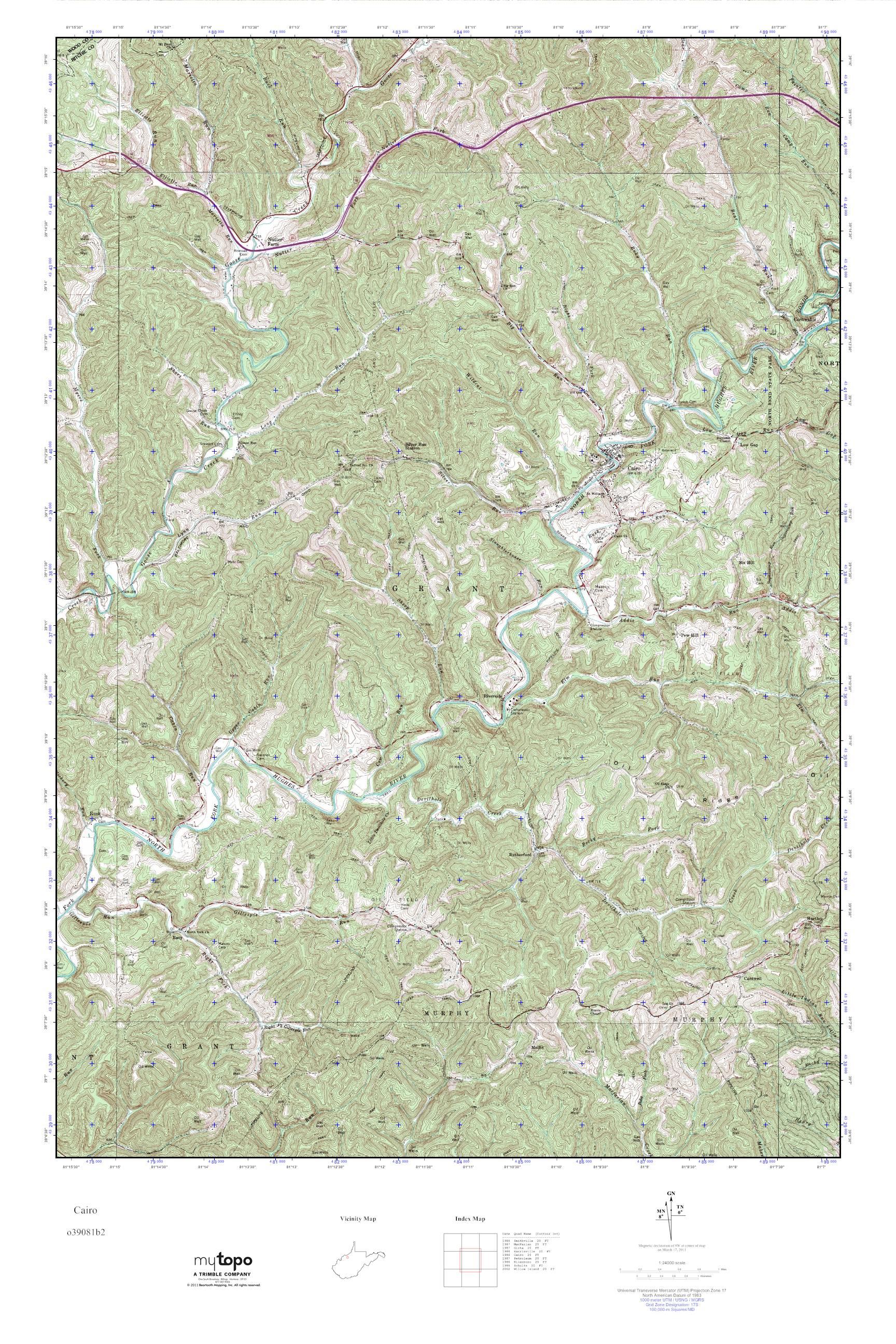 MyTopo Cairo, West Virginia USGS Quad Topo Map