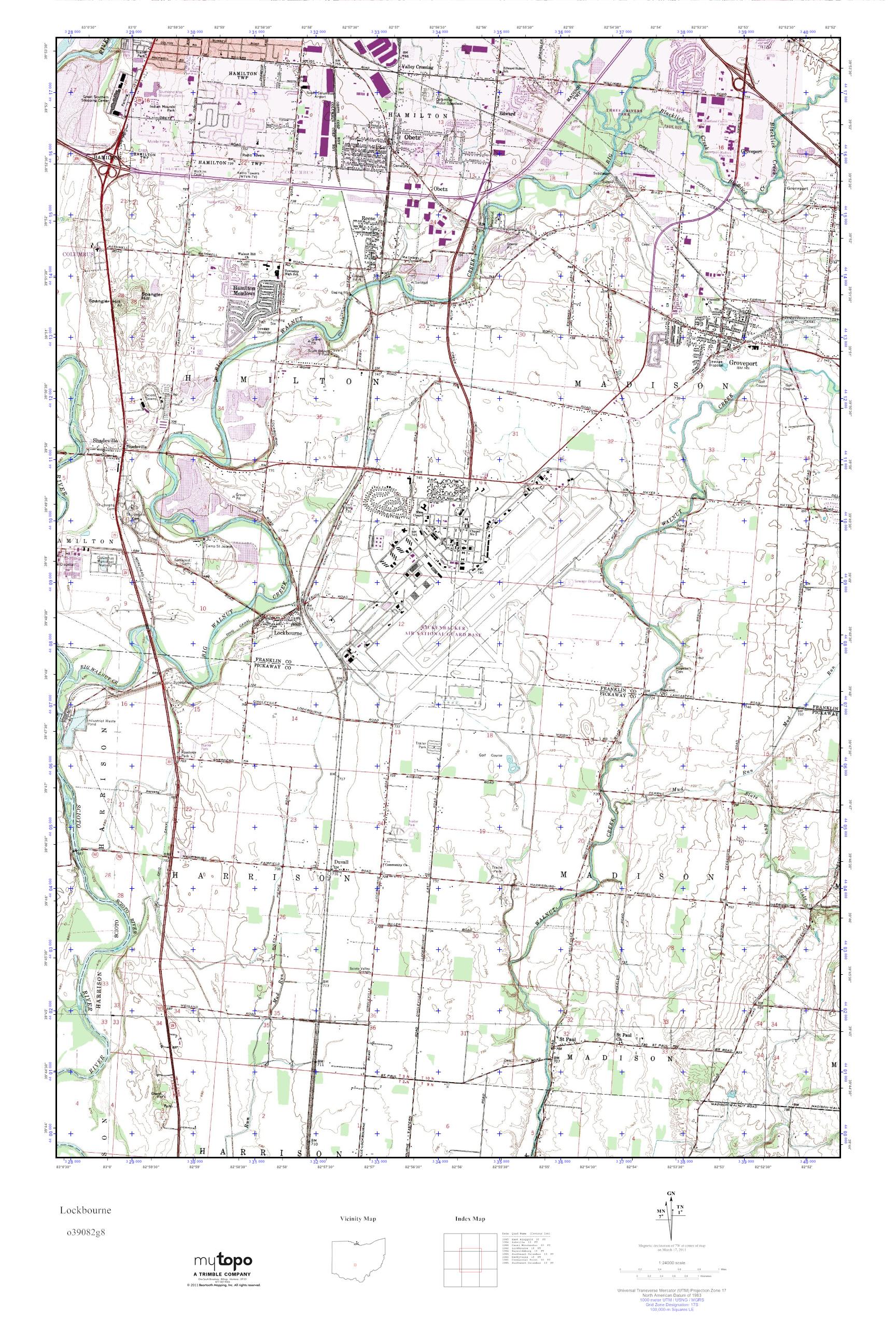 MyTopo Lockbourne, Ohio USGS Quad Topo Map