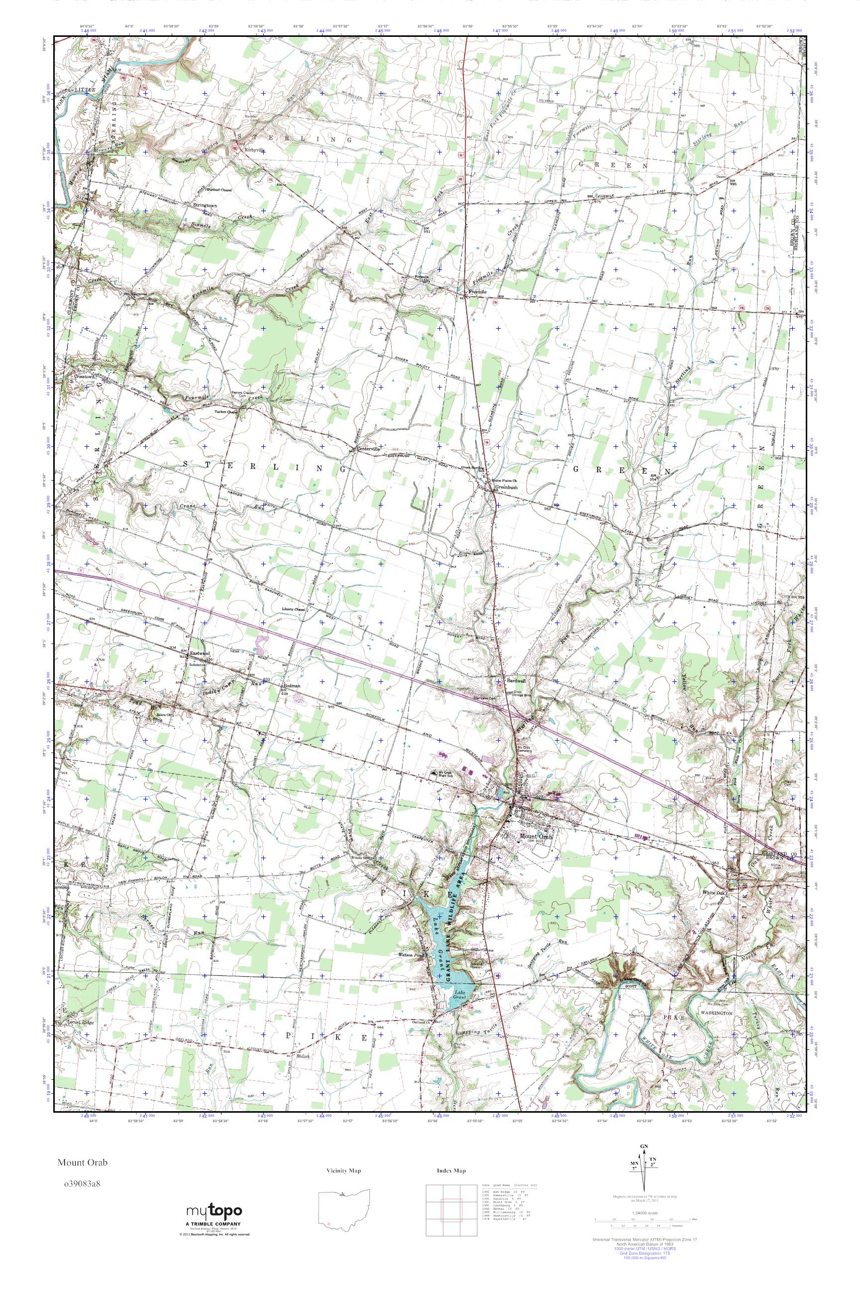 MyTopo Mount Orab, Ohio USGS Quad Topo Map