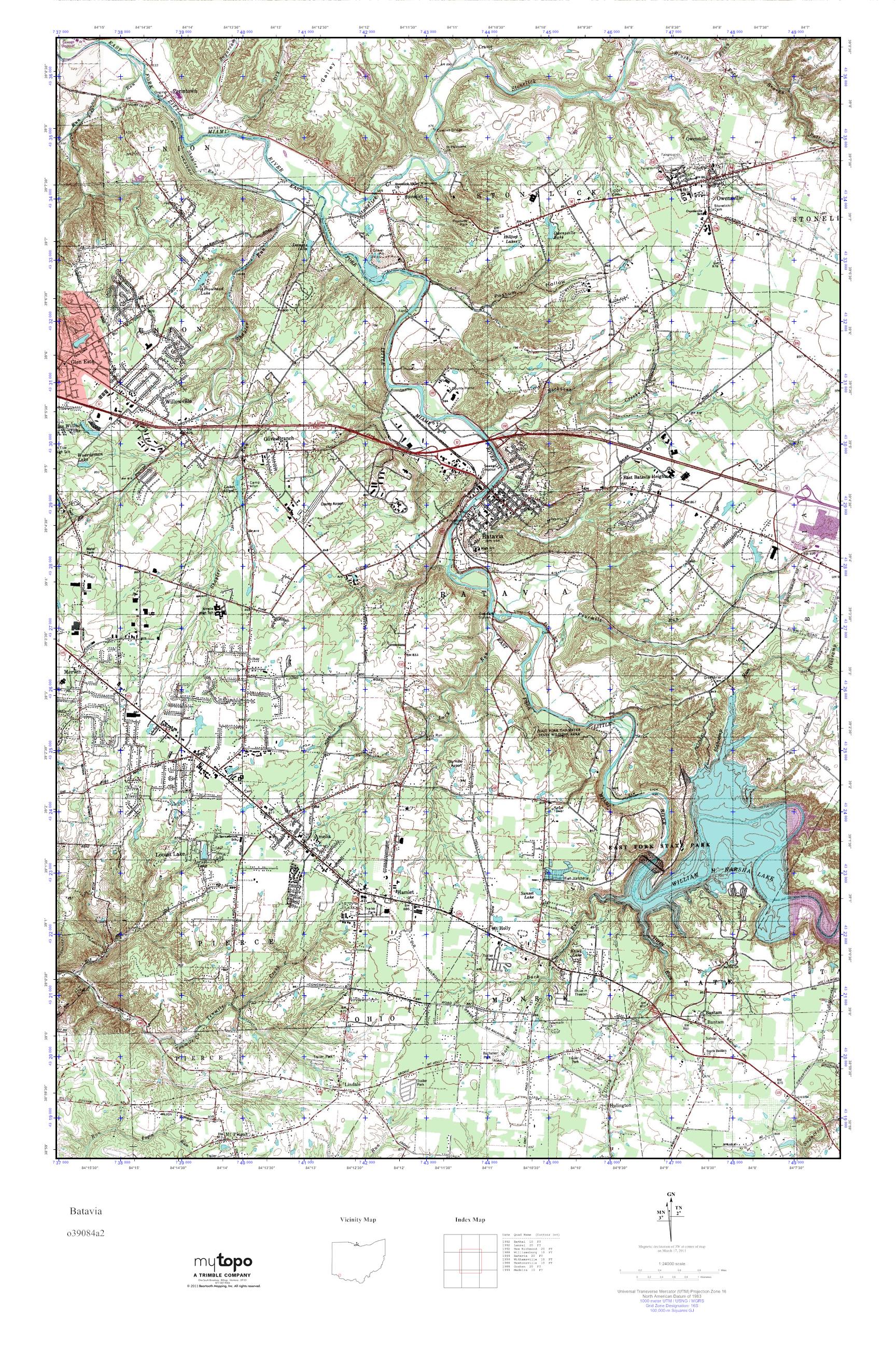 MyTopo Batavia, Ohio USGS Quad Topo Map