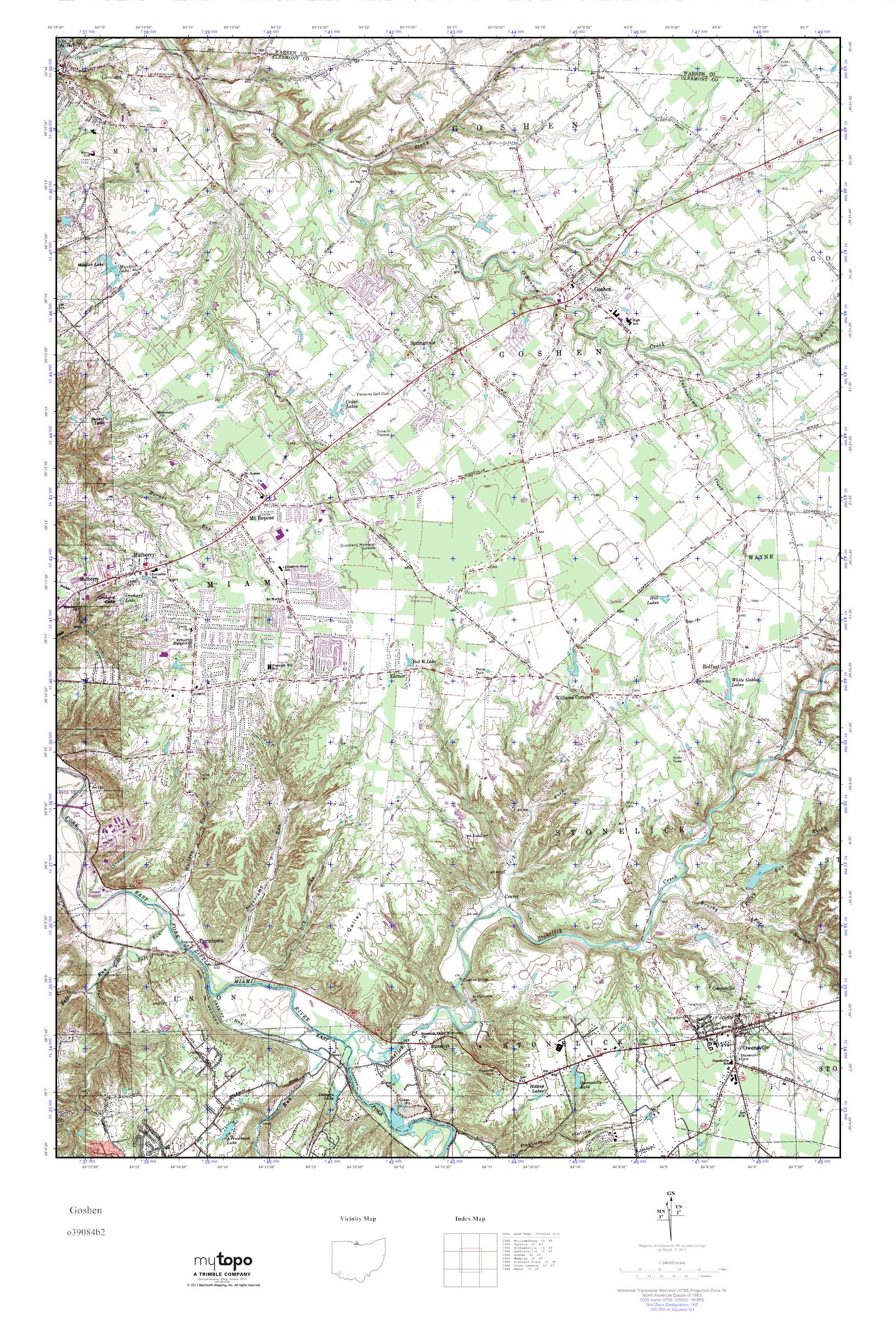 MyTopo Goshen, Ohio USGS Quad Topo Map