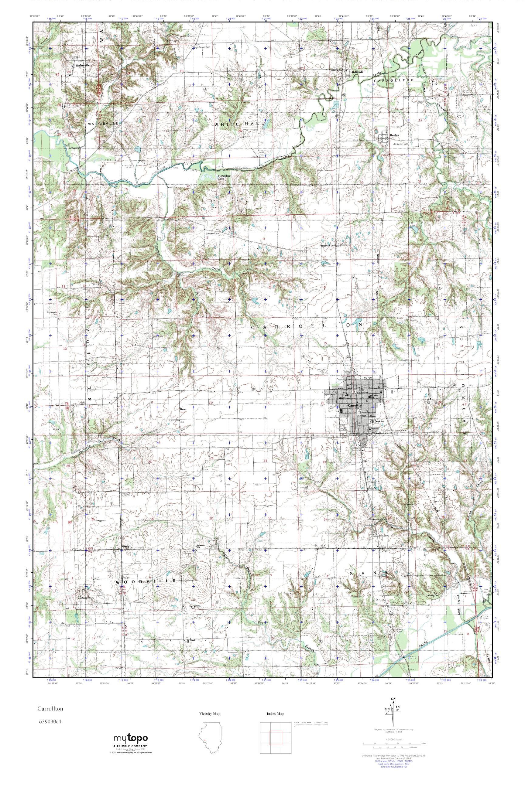 MyTopo Carrollton, Illinois USGS Quad Topo Map