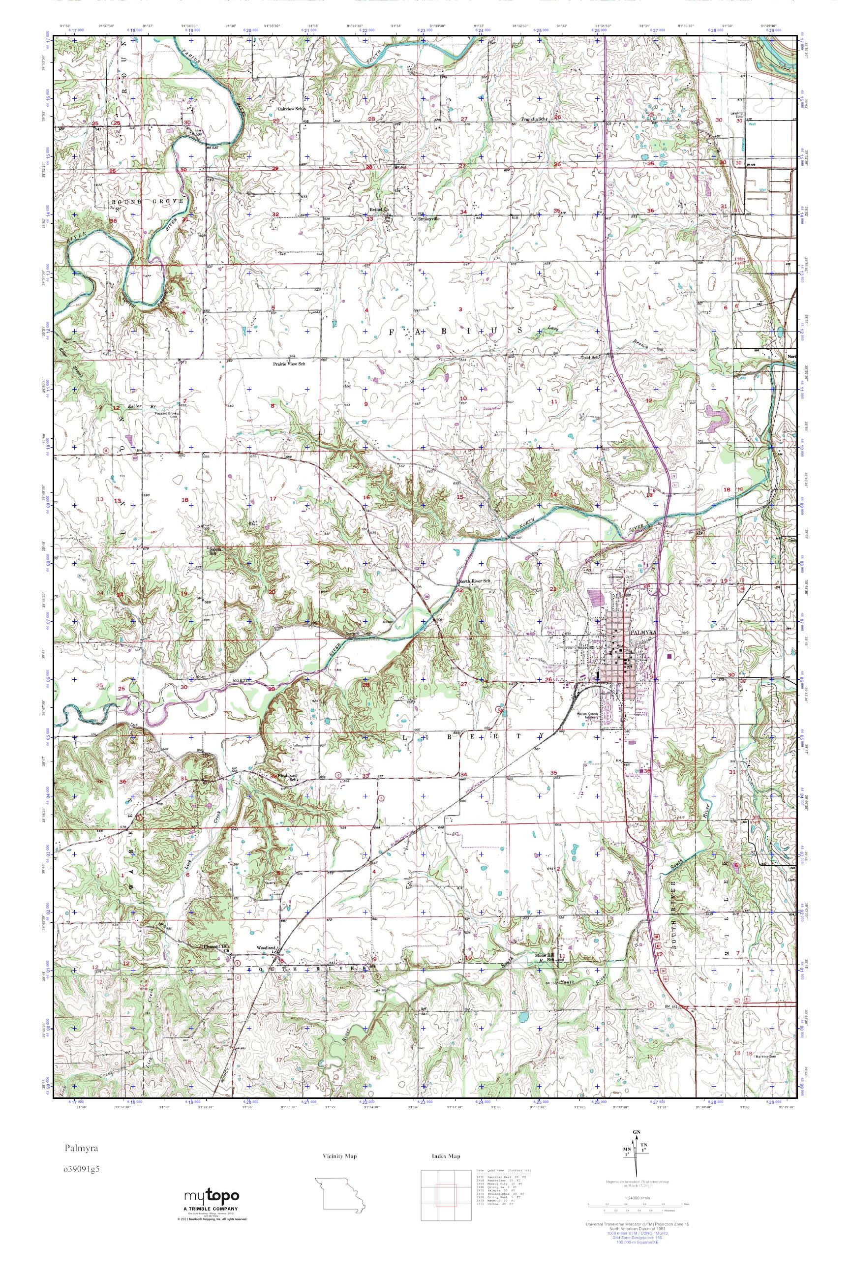 Palmyra Missouri Map