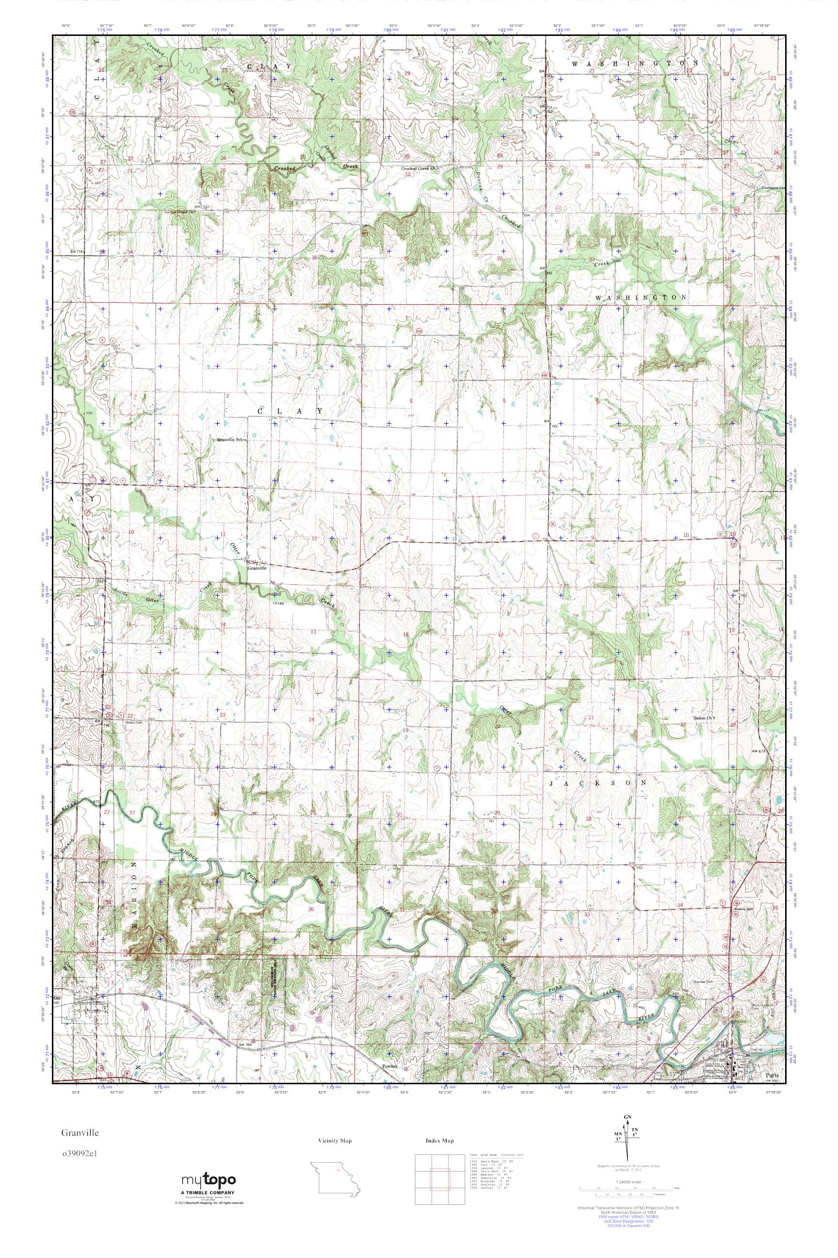 MyTopo Granville, Missouri USGS Quad Topo Map