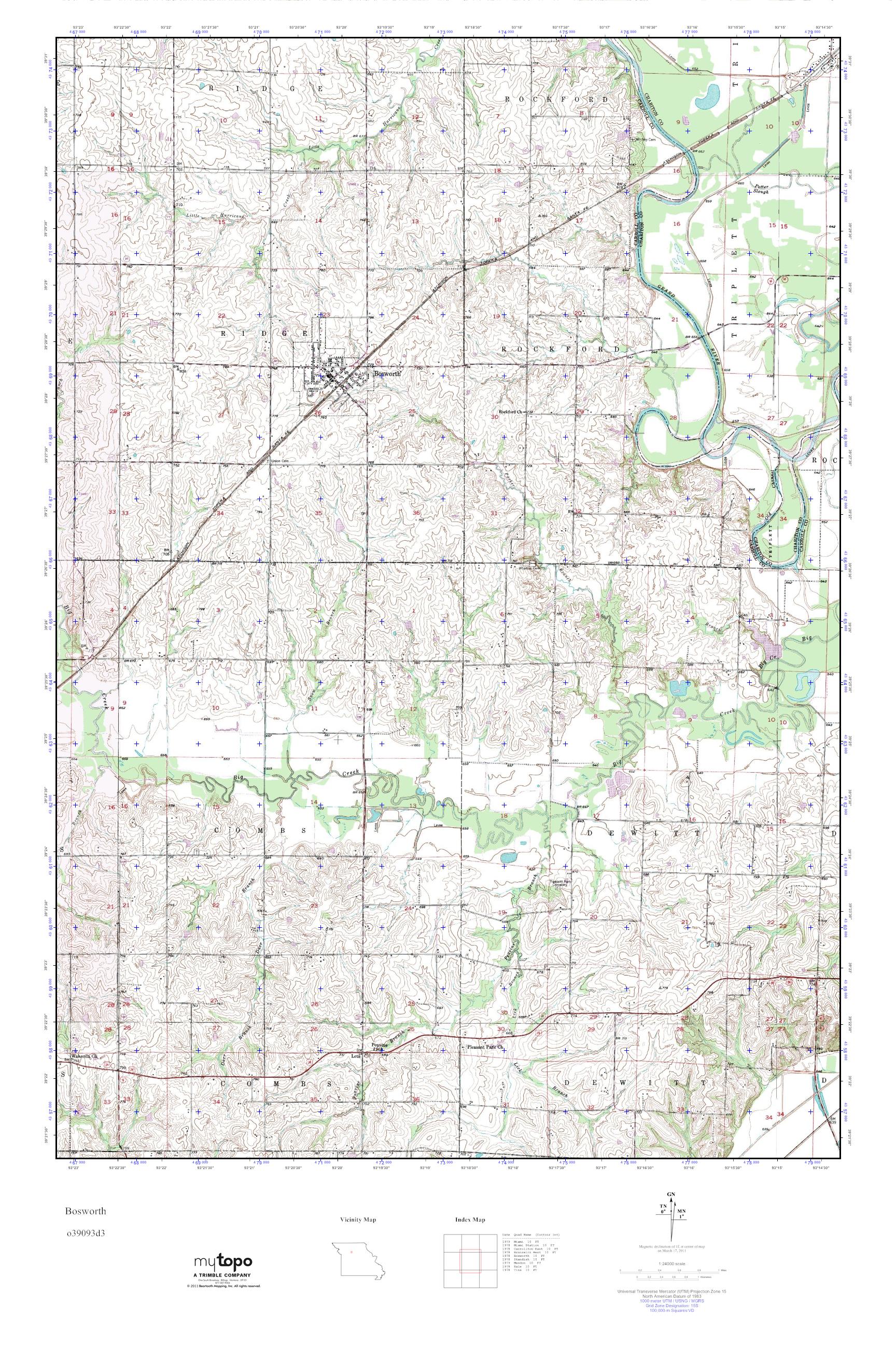 MyTopo Bosworth, Missouri USGS Quad Topo Map