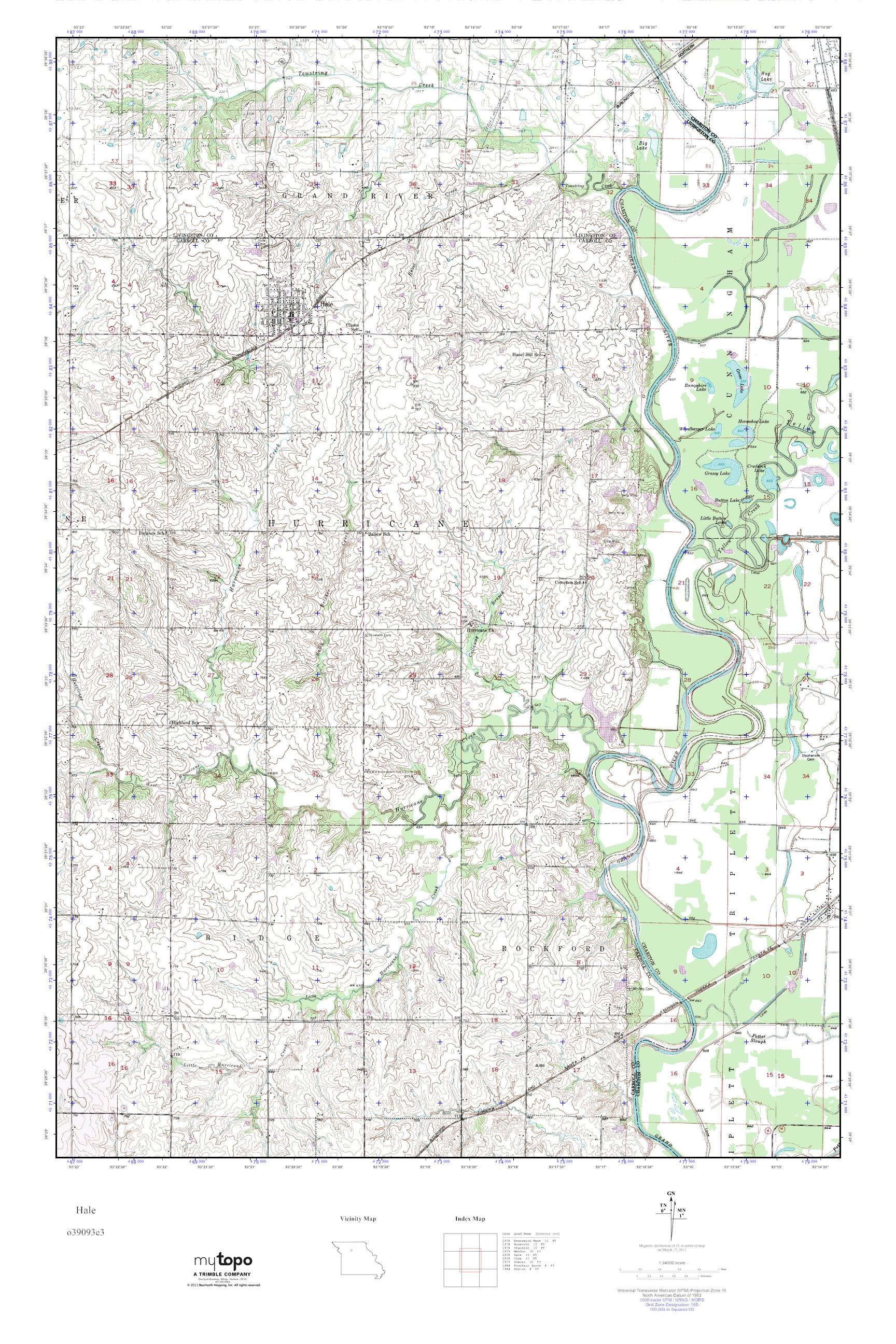 MyTopo Hale, Missouri USGS Quad Topo Map