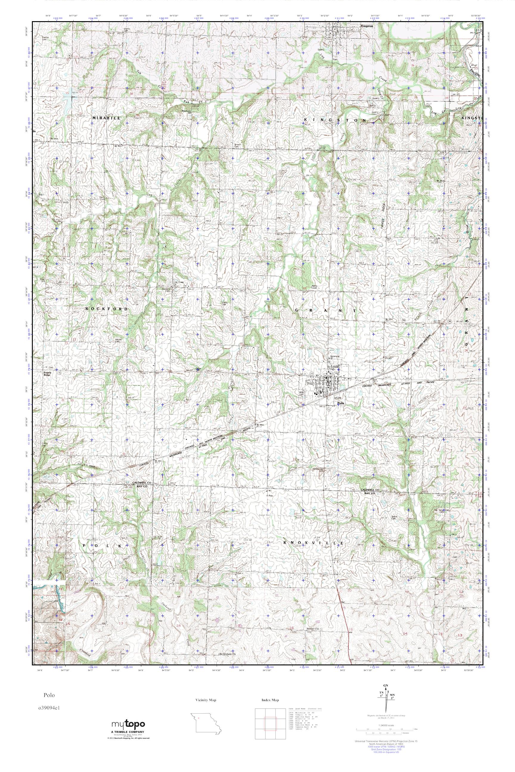 MyTopo Polo, Missouri USGS Quad Topo Map