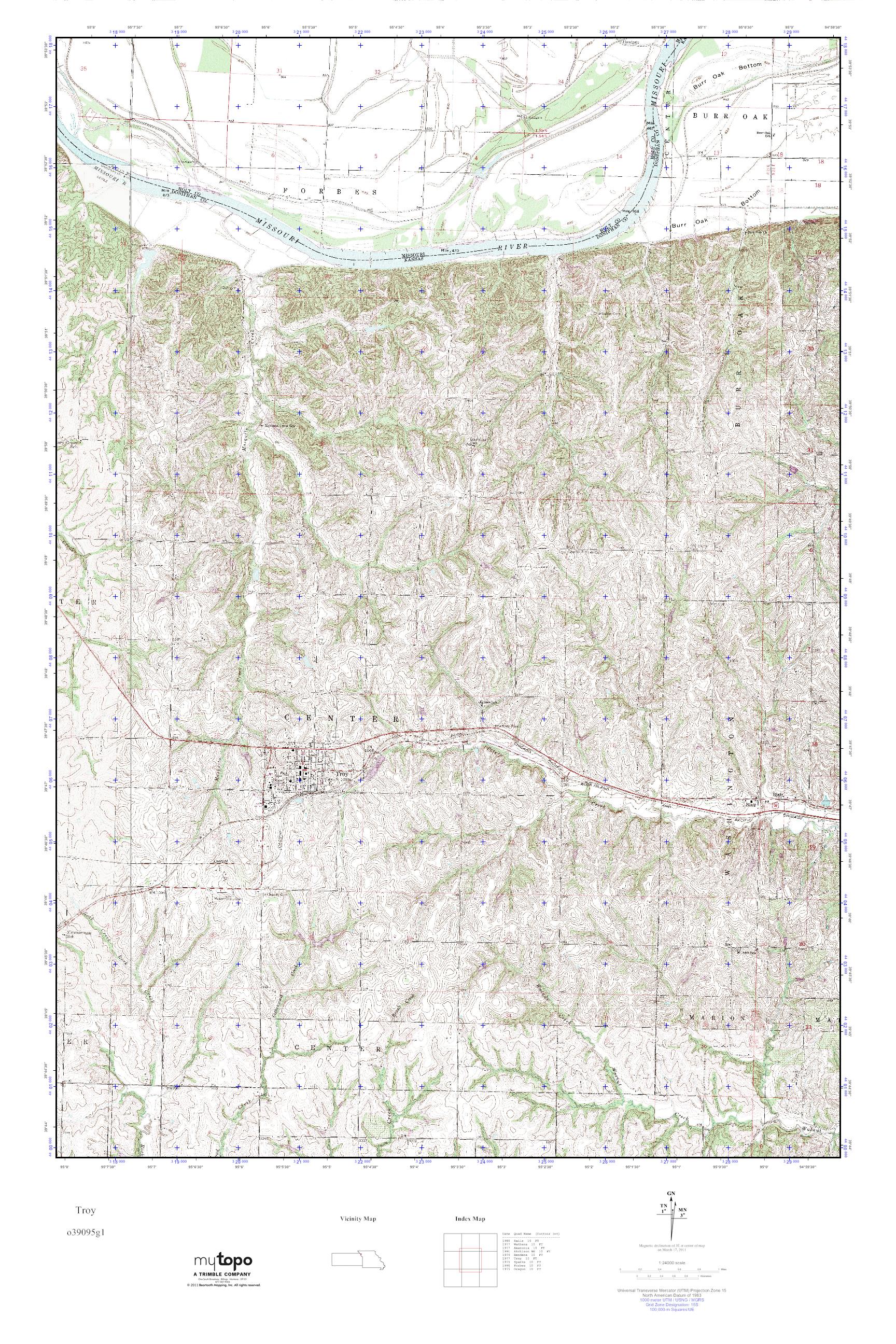 MyTopo Troy, Missouri USGS Quad Topo Map