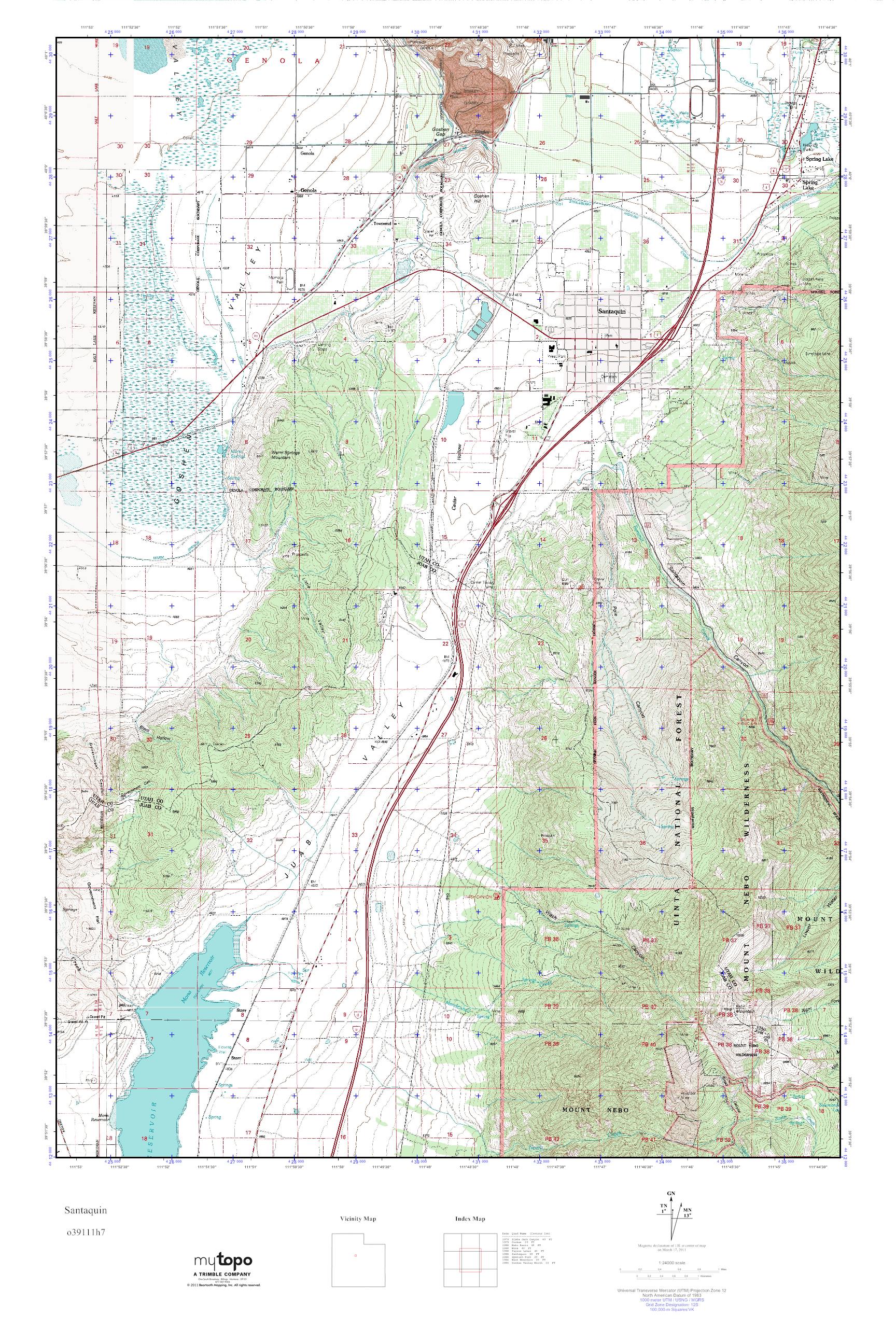 MyTopo Santaquin, Utah USGS Quad Topo Map