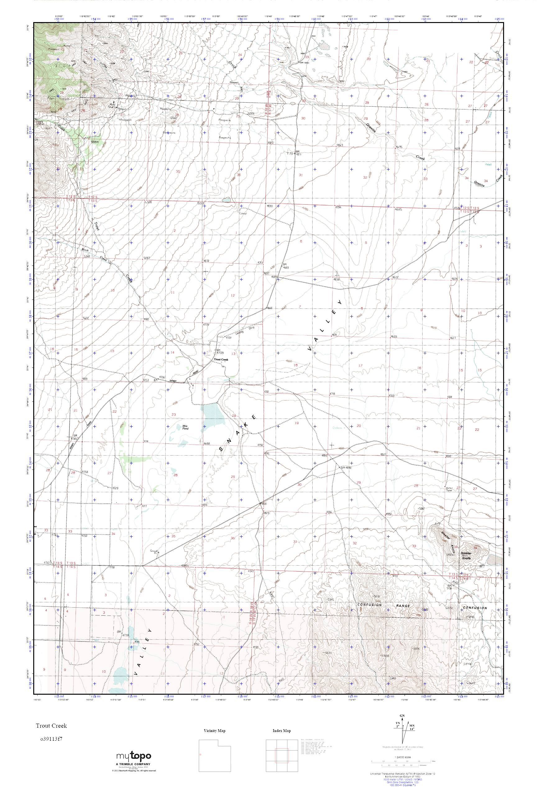 MyTopo Trout Creek, Utah USGS Quad Topo Map