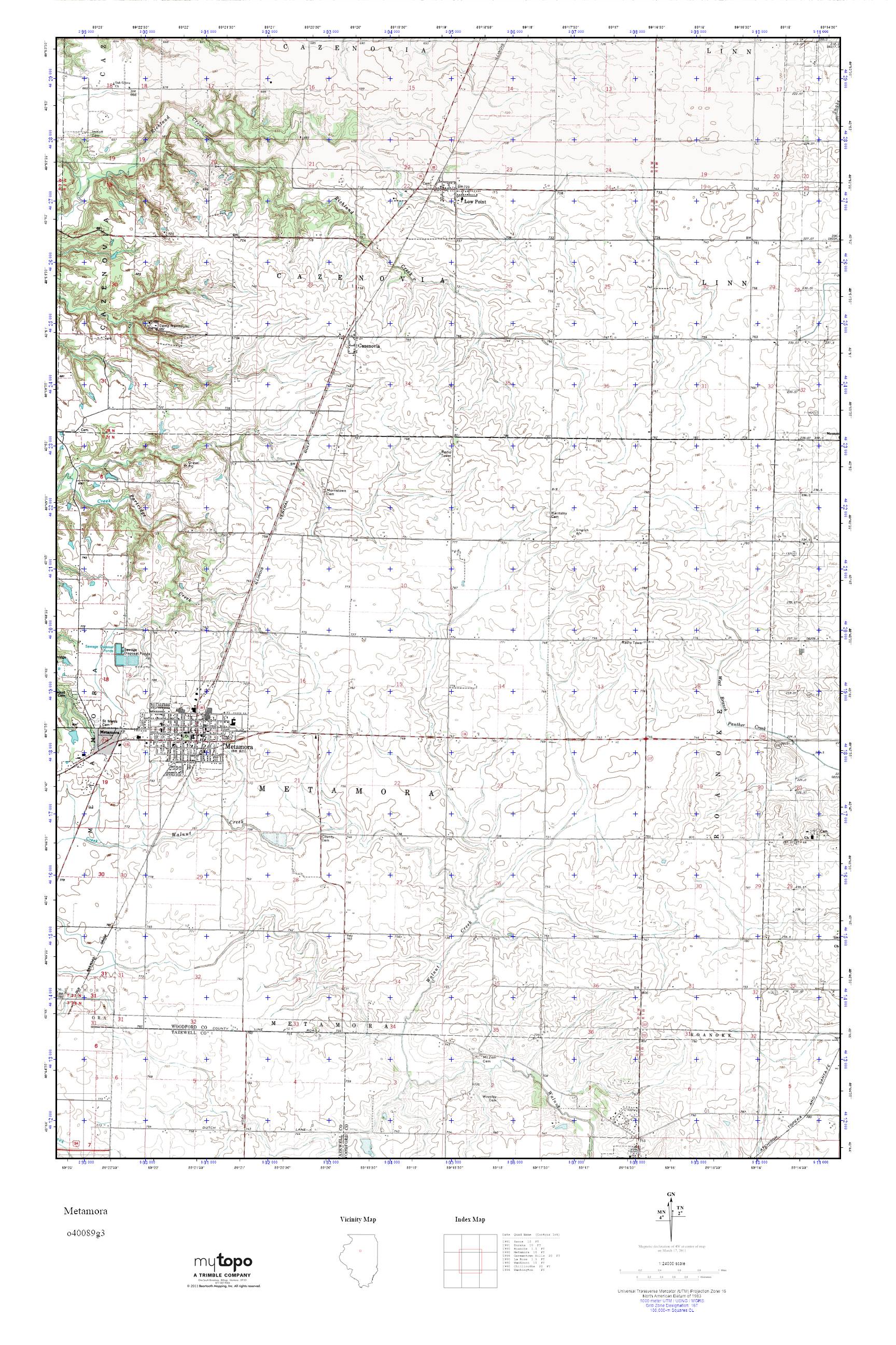 MyTopo Metamora, Illinois USGS Quad Topo Map