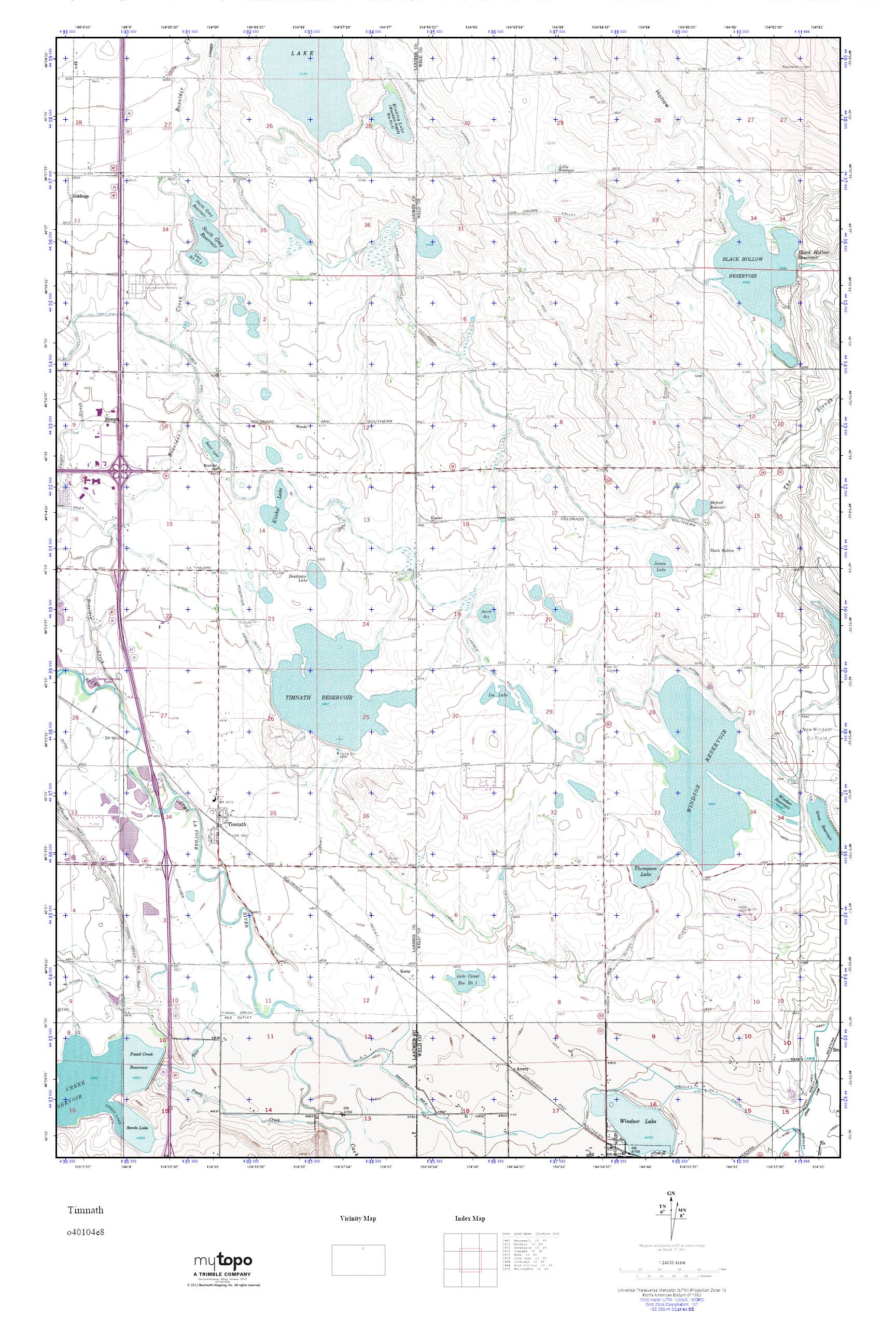 MyTopo Timnath, Colorado USGS Quad Topo Map