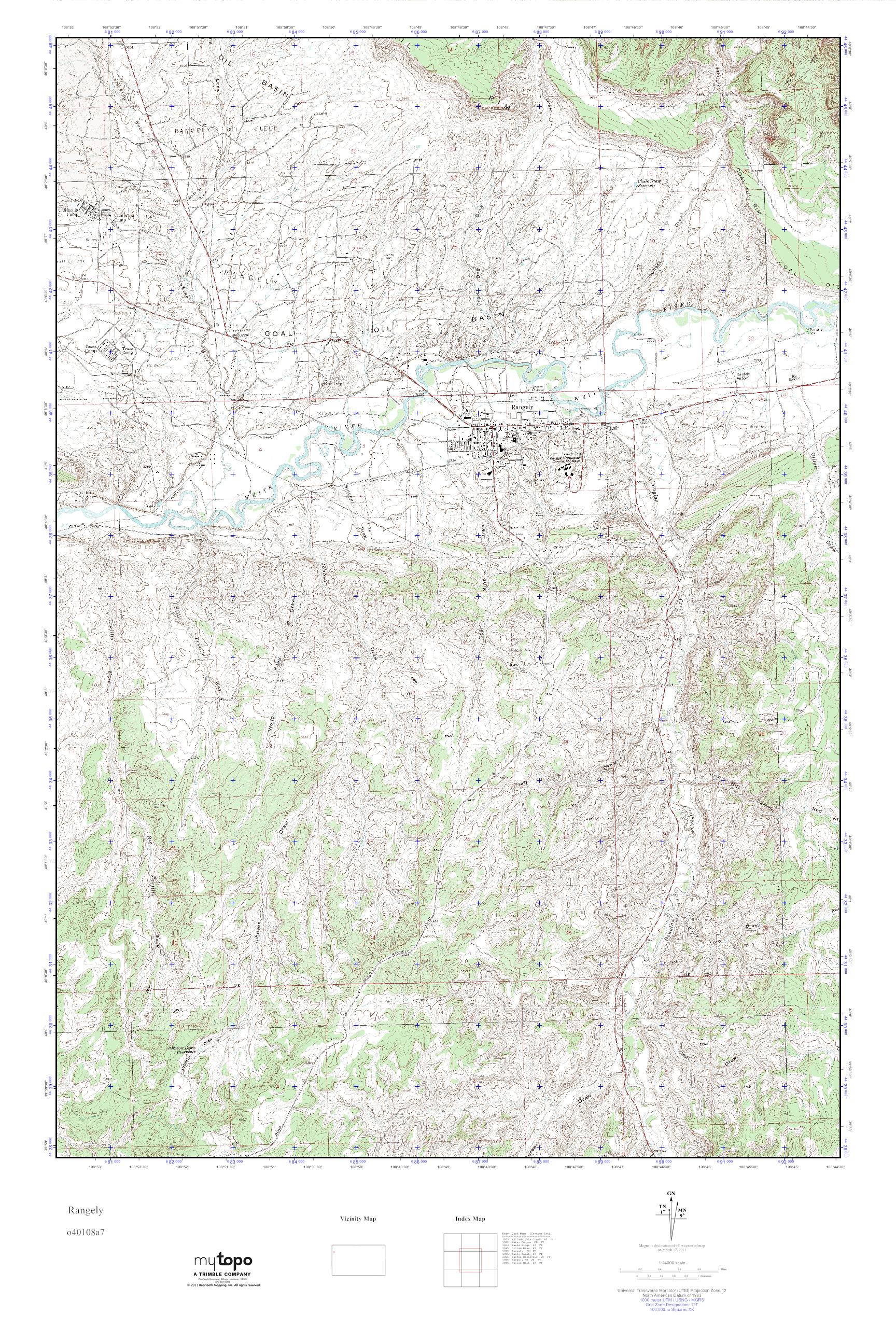 MyTopo Rangely, Colorado USGS Quad Topo Map