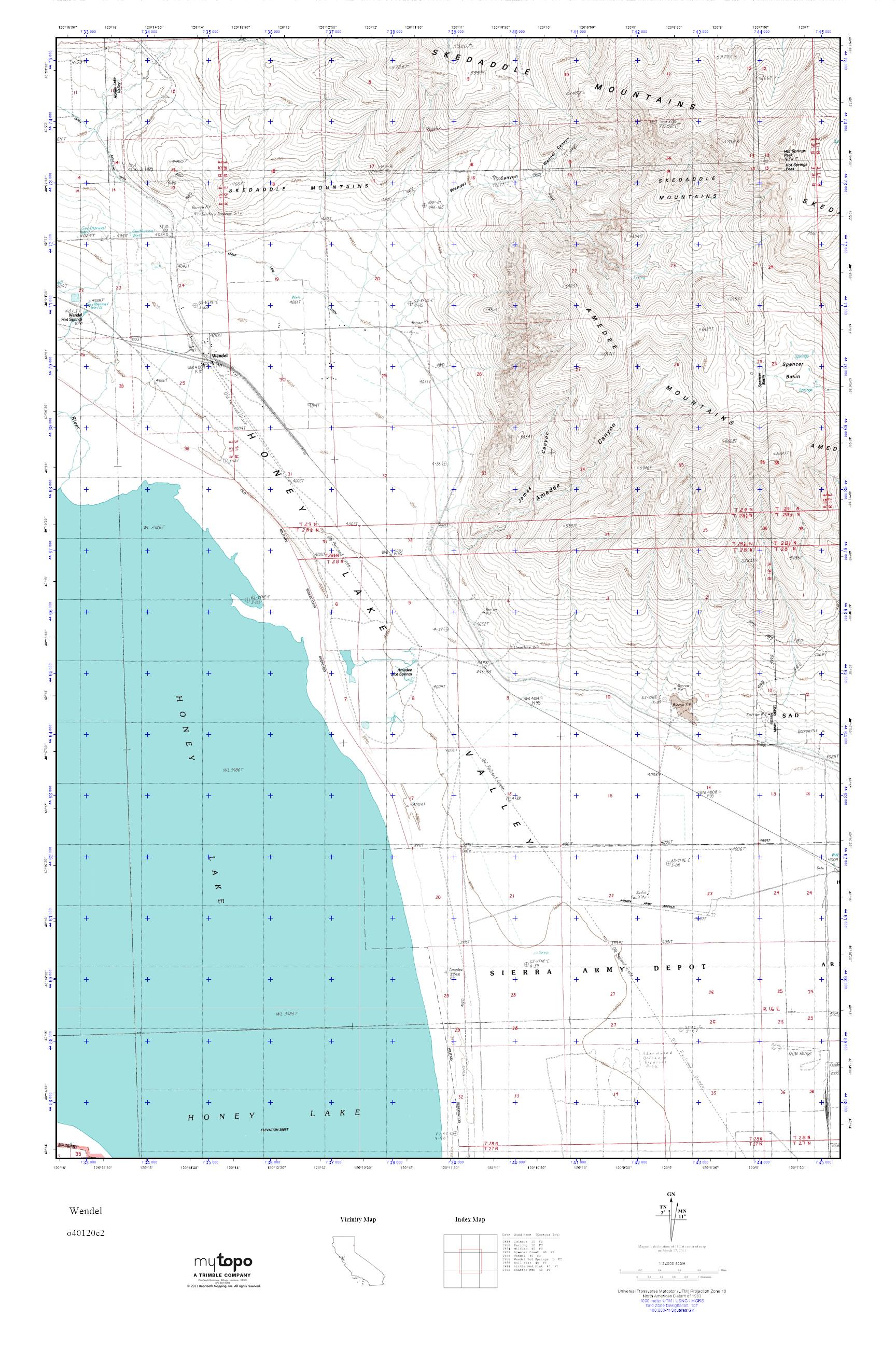 MyTopo Wendel, California USGS Quad Topo Map