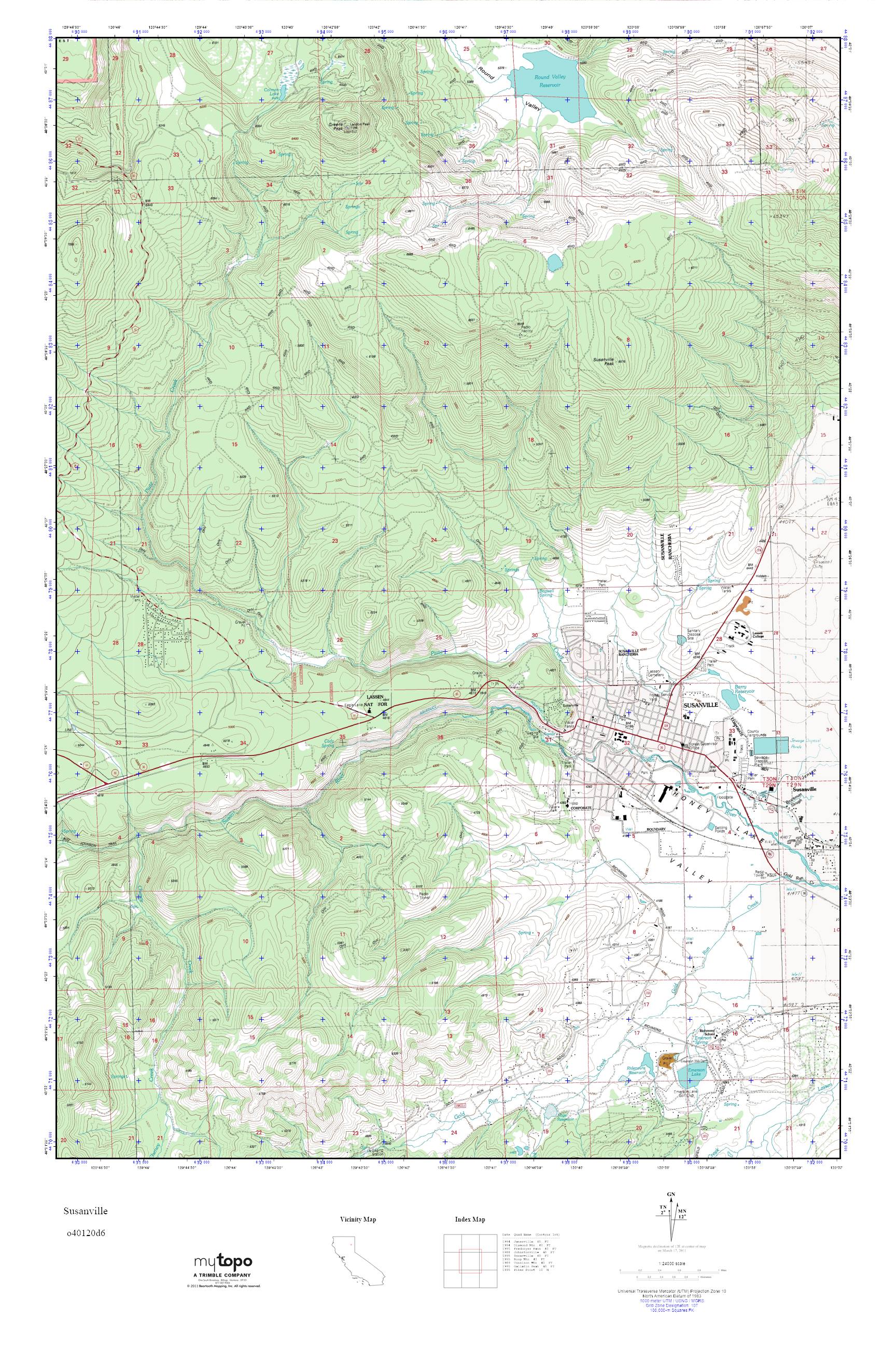 MyTopo Susanville California USGS - O40120d6