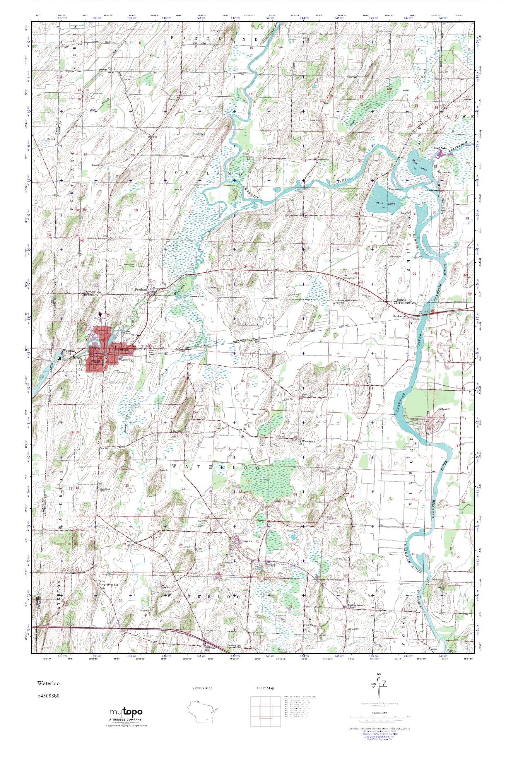 MyTopo Waterloo, Wisconsin USGS Quad Topo Map