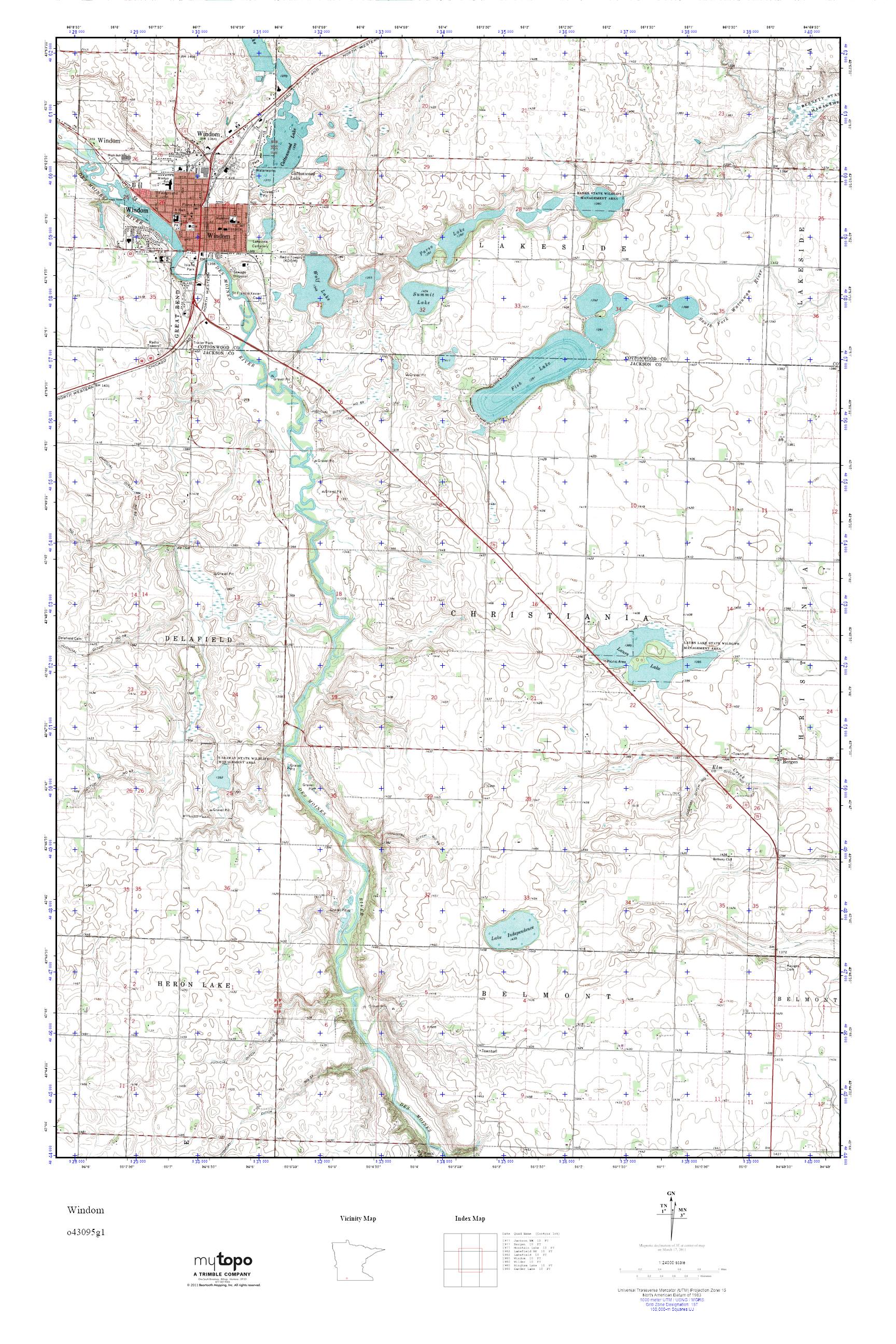 MyTopo Windom, Minnesota USGS Quad Topo Map