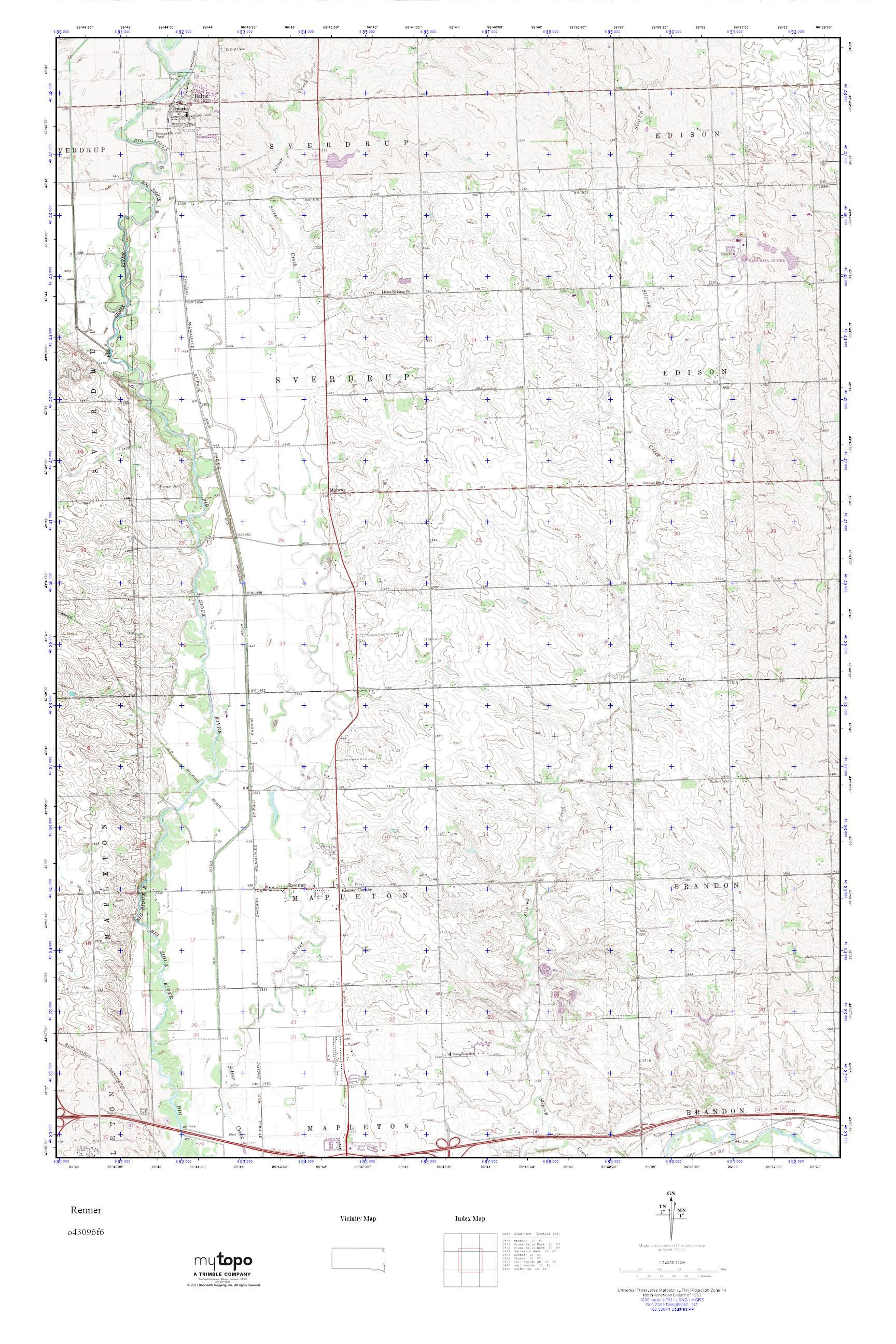 MyTopo Renner, South Dakota USGS Quad Topo Map