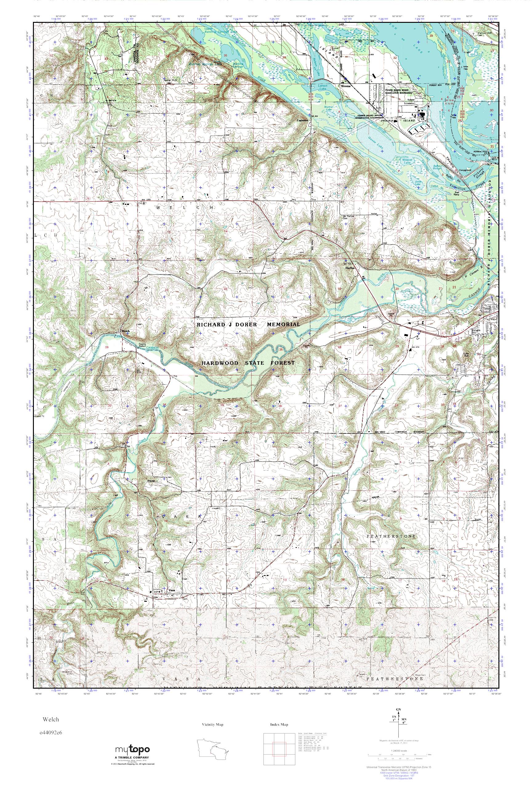MyTopo Welch, Minnesota USGS Quad Topo Map