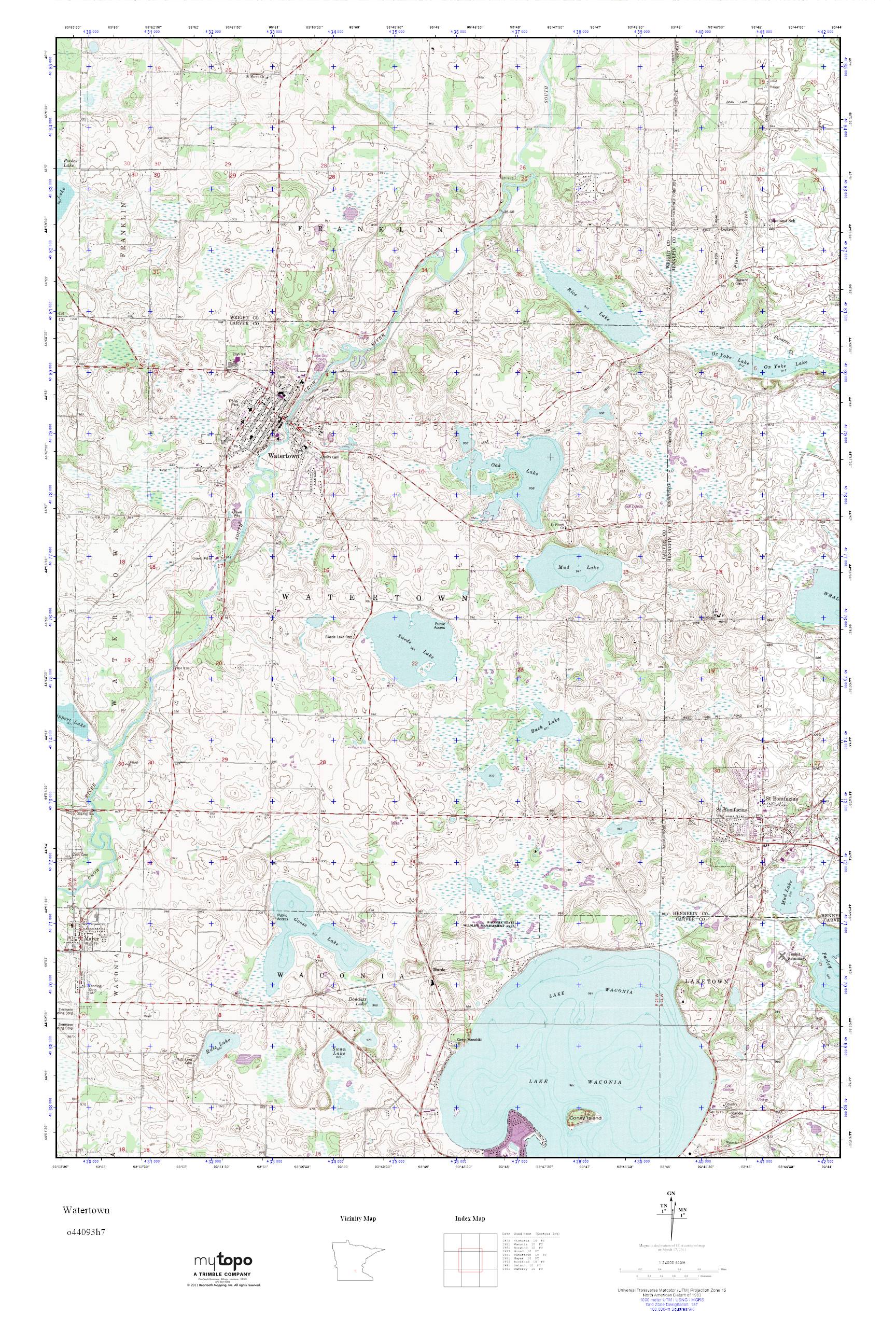 MyTopo Watertown, Minnesota USGS Quad Topo Map