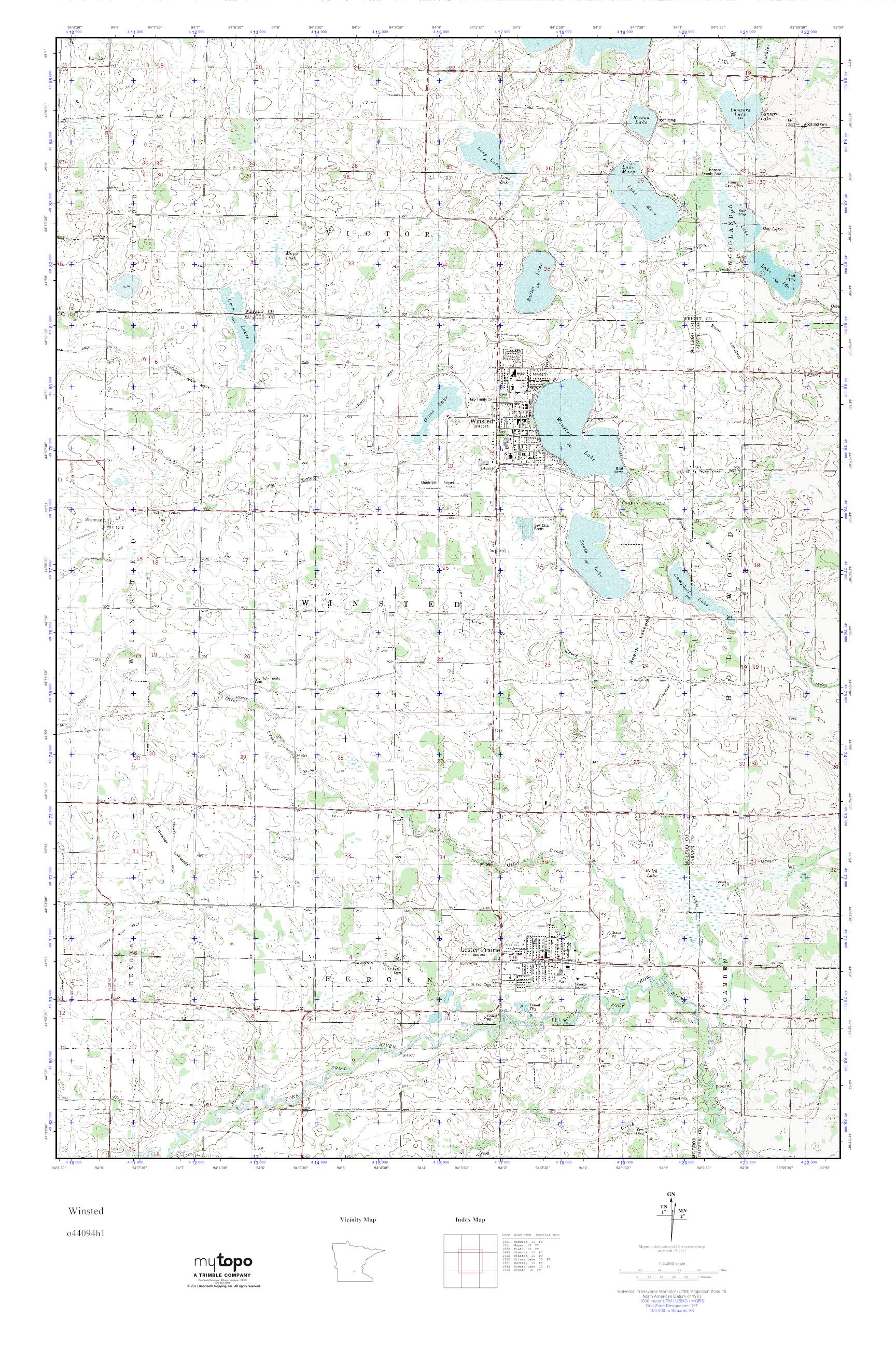 MyTopo Winsted, Minnesota USGS Quad Topo Map