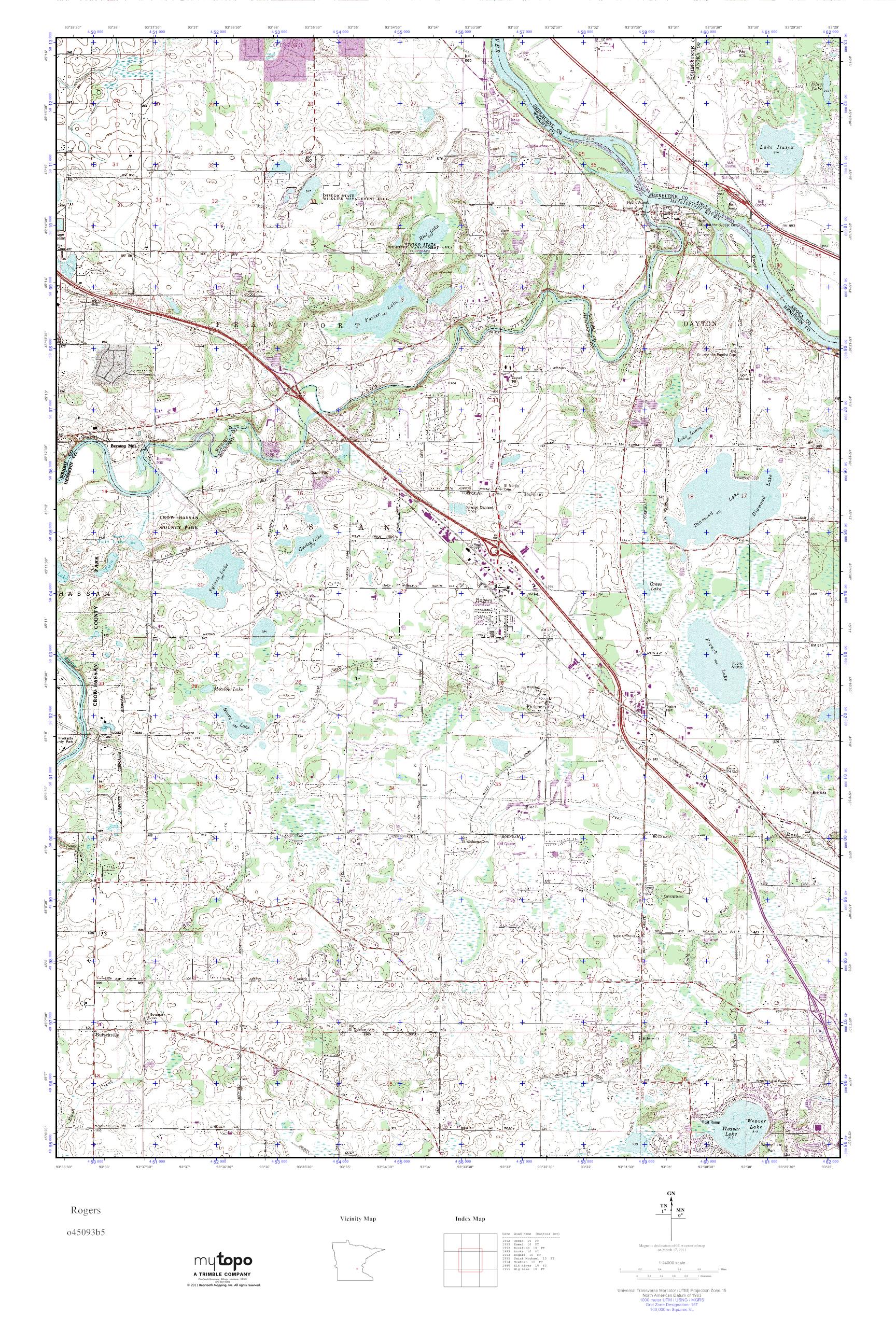 MyTopo Rogers, Minnesota USGS Quad Topo Map