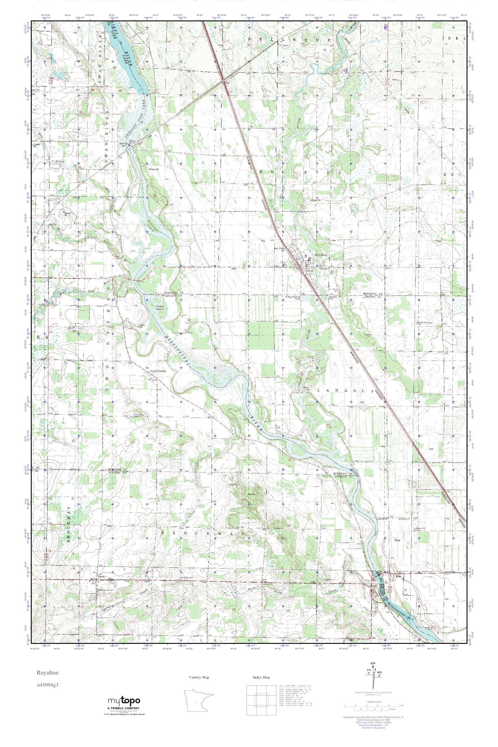 MyTopo Royalton, Minnesota USGS Quad Topo Map
