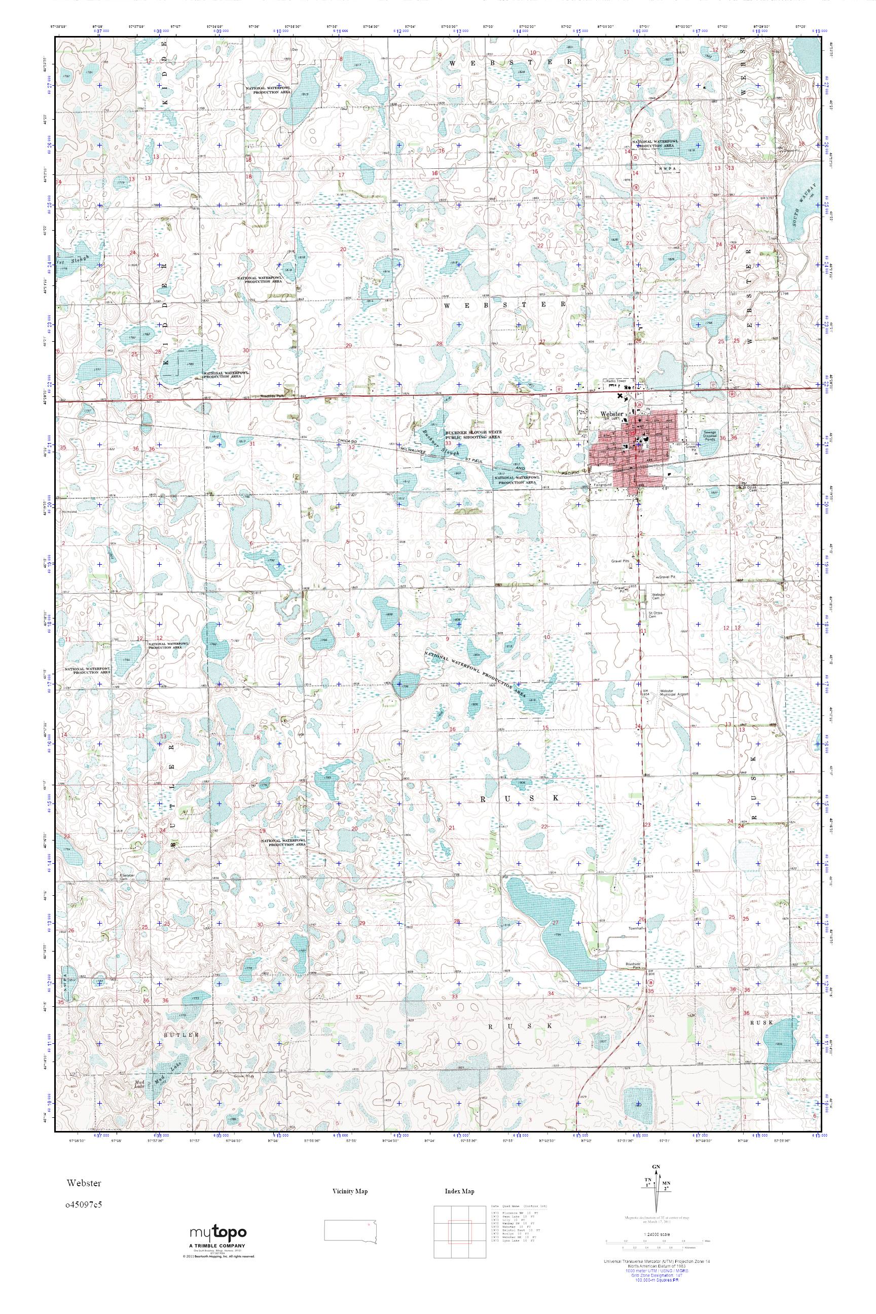 MyTopo ster, South Dakota USGS Quad Topo Map