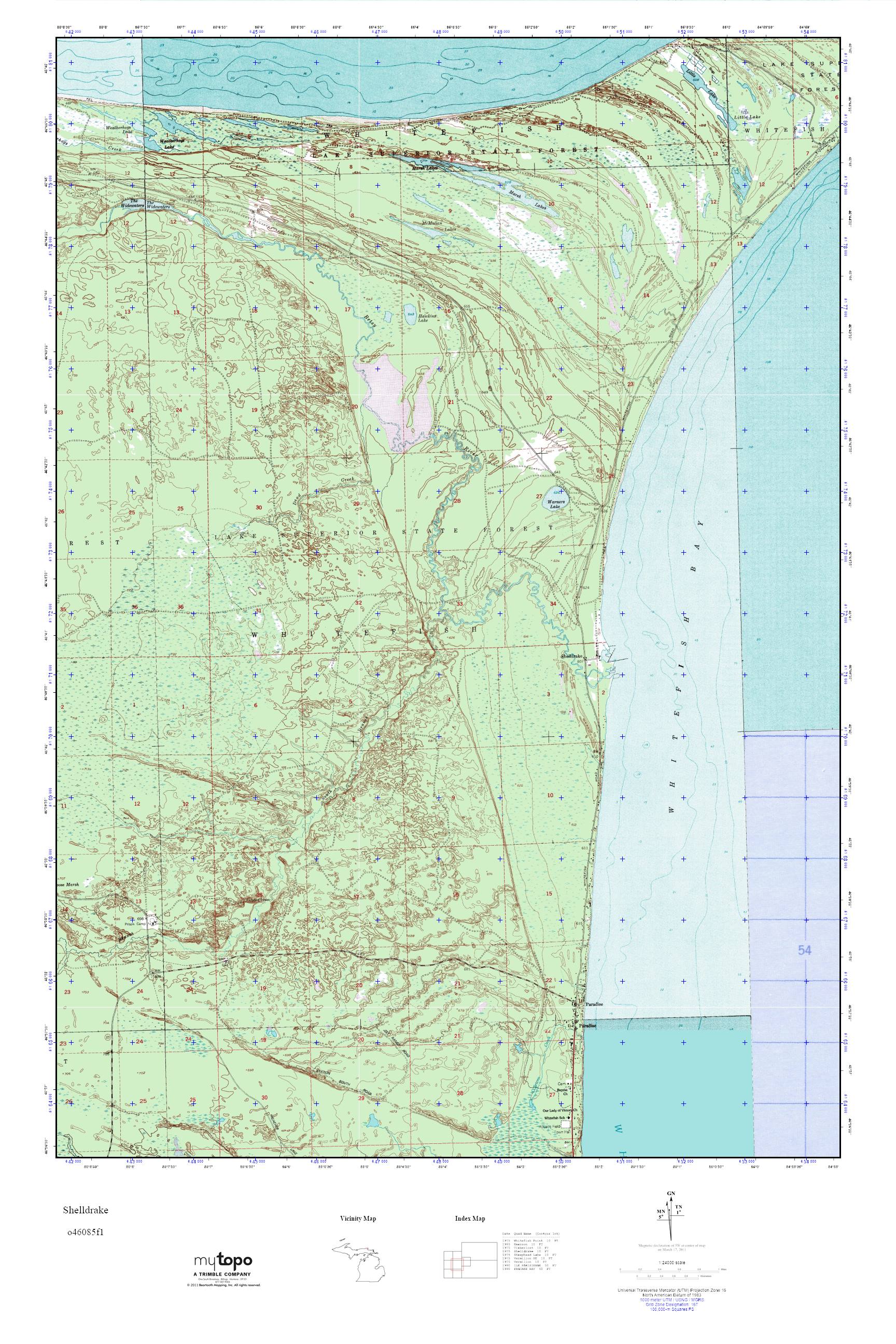 MyTopo Shelldrake, Michigan USGS Quad Topo Map